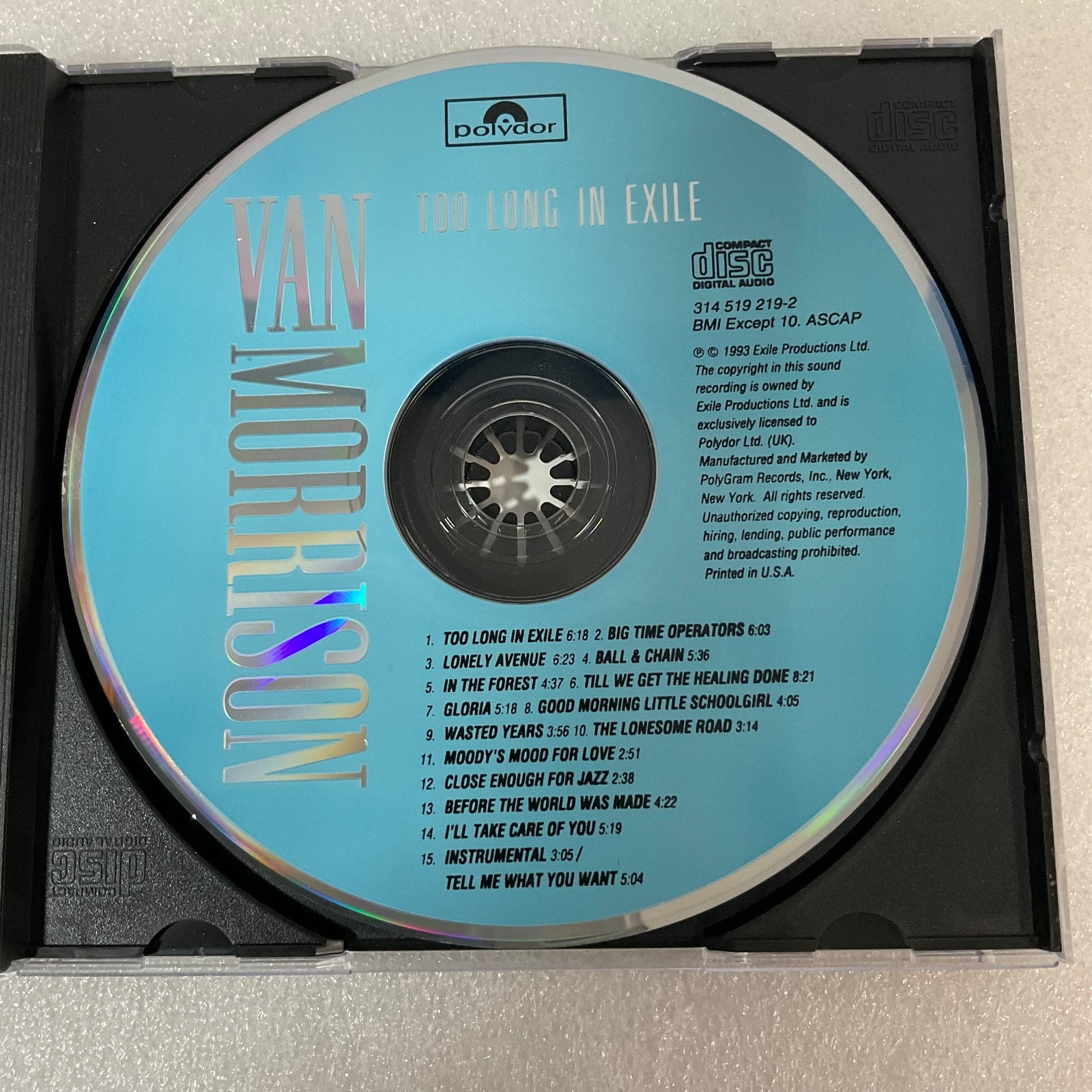 Van Morrison Too Long in Exile CD 1993 Polydor Rock Album - Image 8