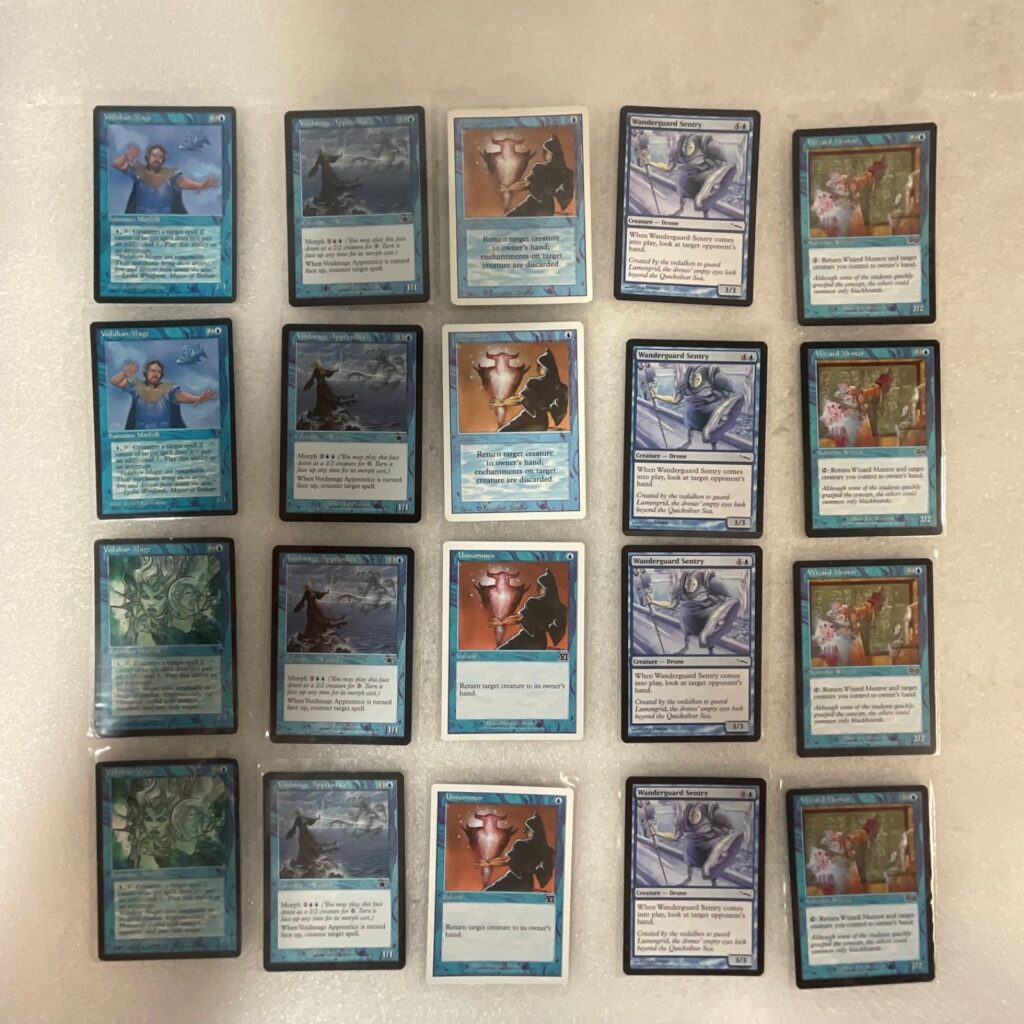 MTG Lot of 20 Blue Mixed Nemesis 6ED Revised Vodalian Mage - Image 1
