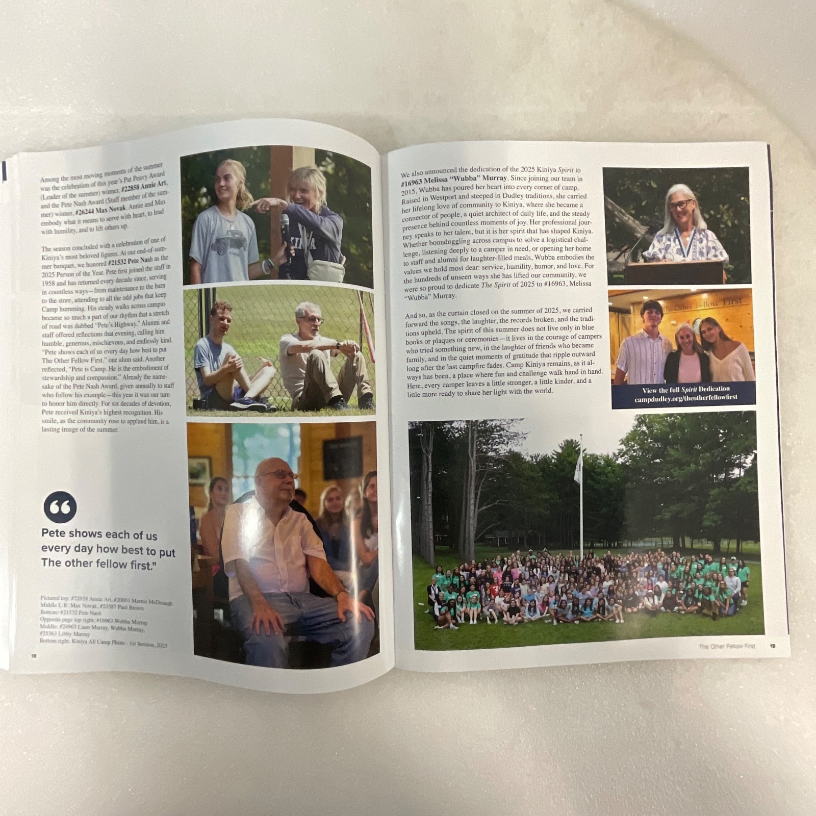 The Other Fellow First Camp Dudley Magazine Fall 2025 11in x 8.5in - Image 15