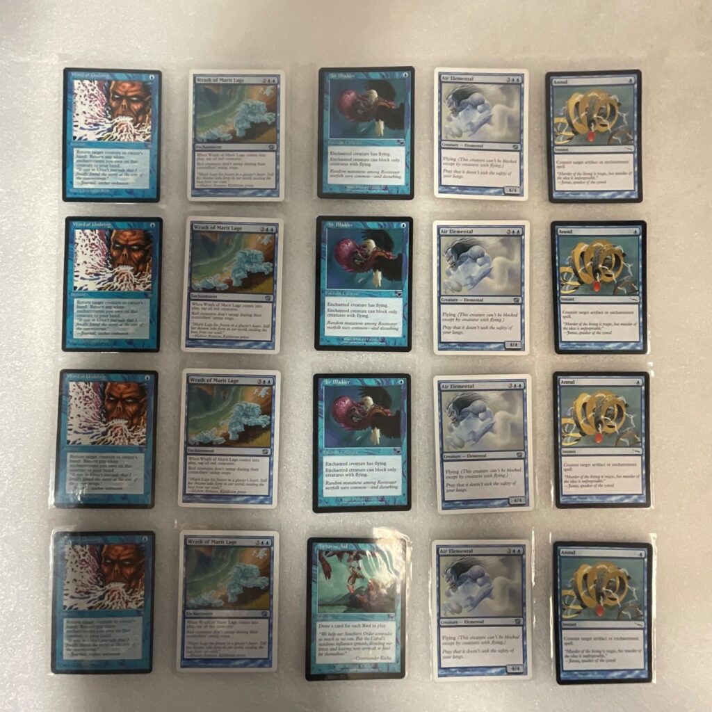 MTG Lot of 20 Blue Cards Mixed Sets Wrath of Marit Lage Air Elemental - Image 1
