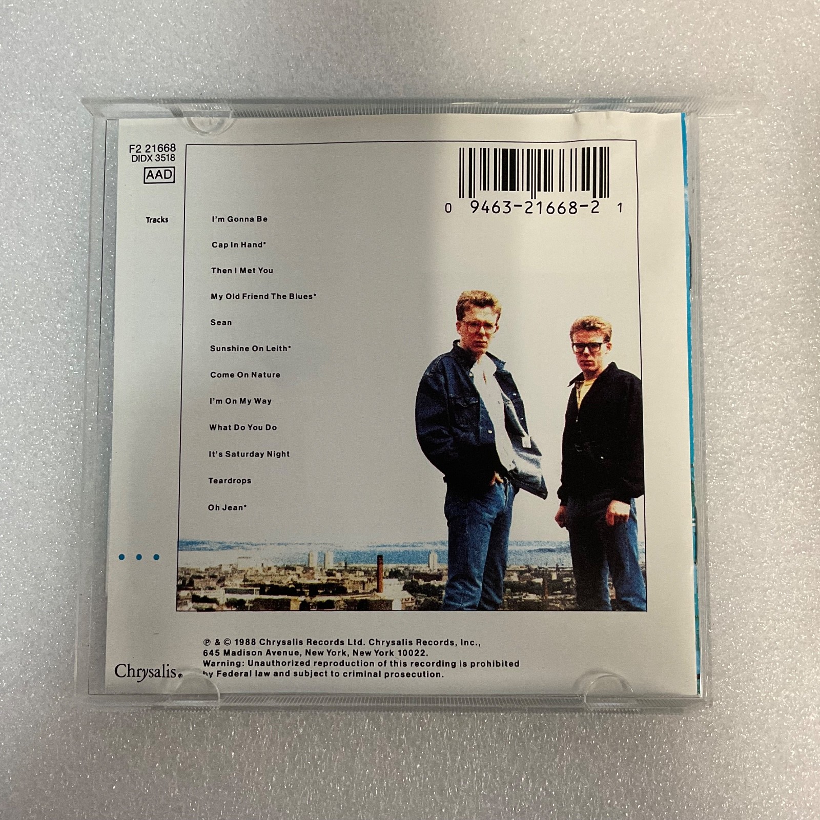 The Proclaimers Sunshine on Leith CD Album Chrysalis 1988 F2 21668 - Image 7