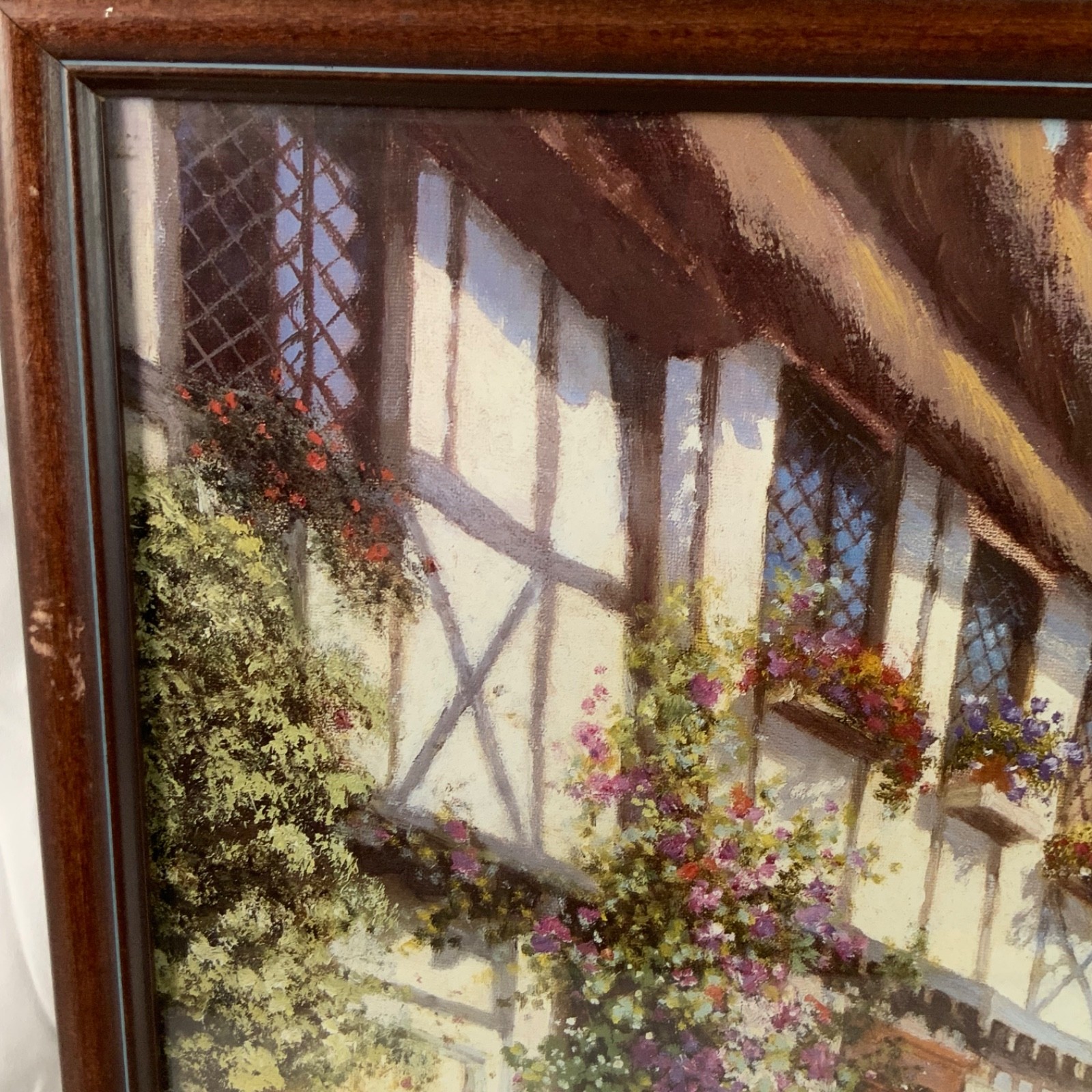 Thelma Leaney Butler The Inn 1988 Framed Cottage Garden Art Print 21.5 in - Image 11
