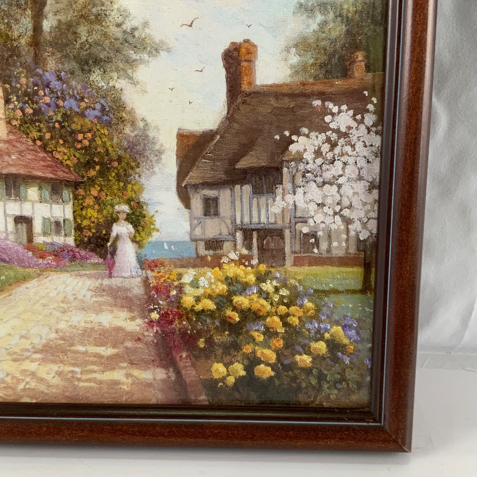 Thelma Leaney Butler The Inn 1988 Framed Cottage Garden Art Print 21.5 in - Image 8