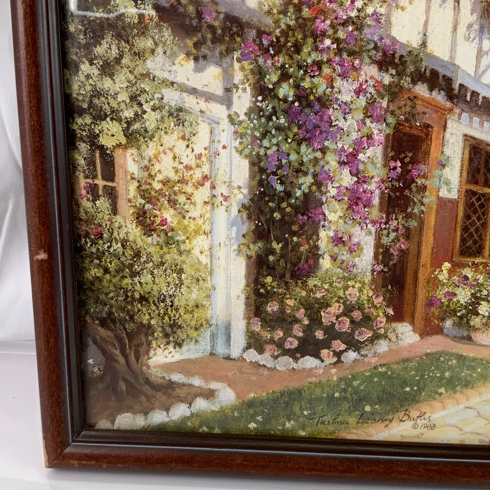 Thelma Leaney Butler The Inn 1988 Framed Cottage Garden Art Print 21.5 in - Image 12