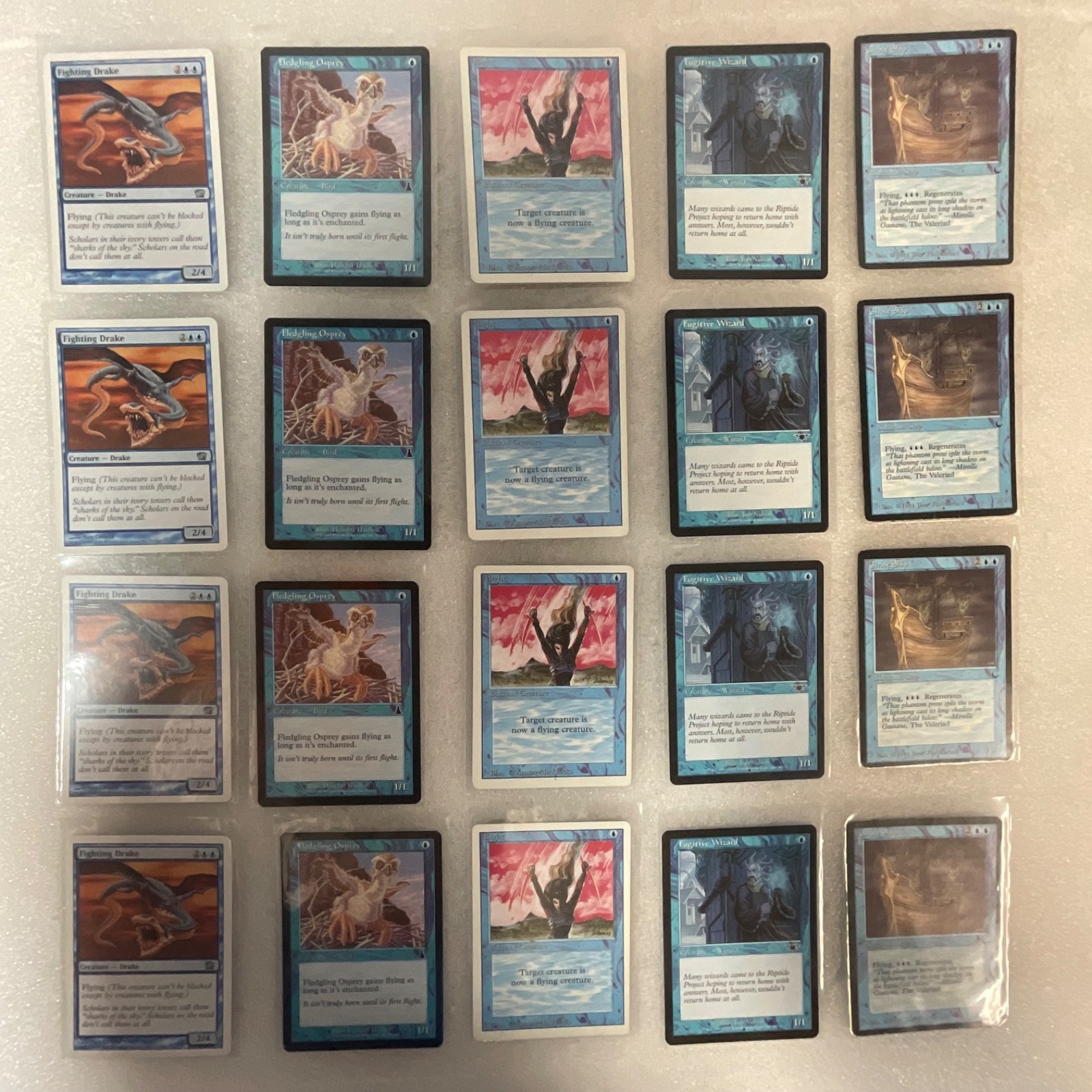 MTG Lot of 20 Blue Mixed Sets 8ED Urza’s Saga Revised Dark - Image 1