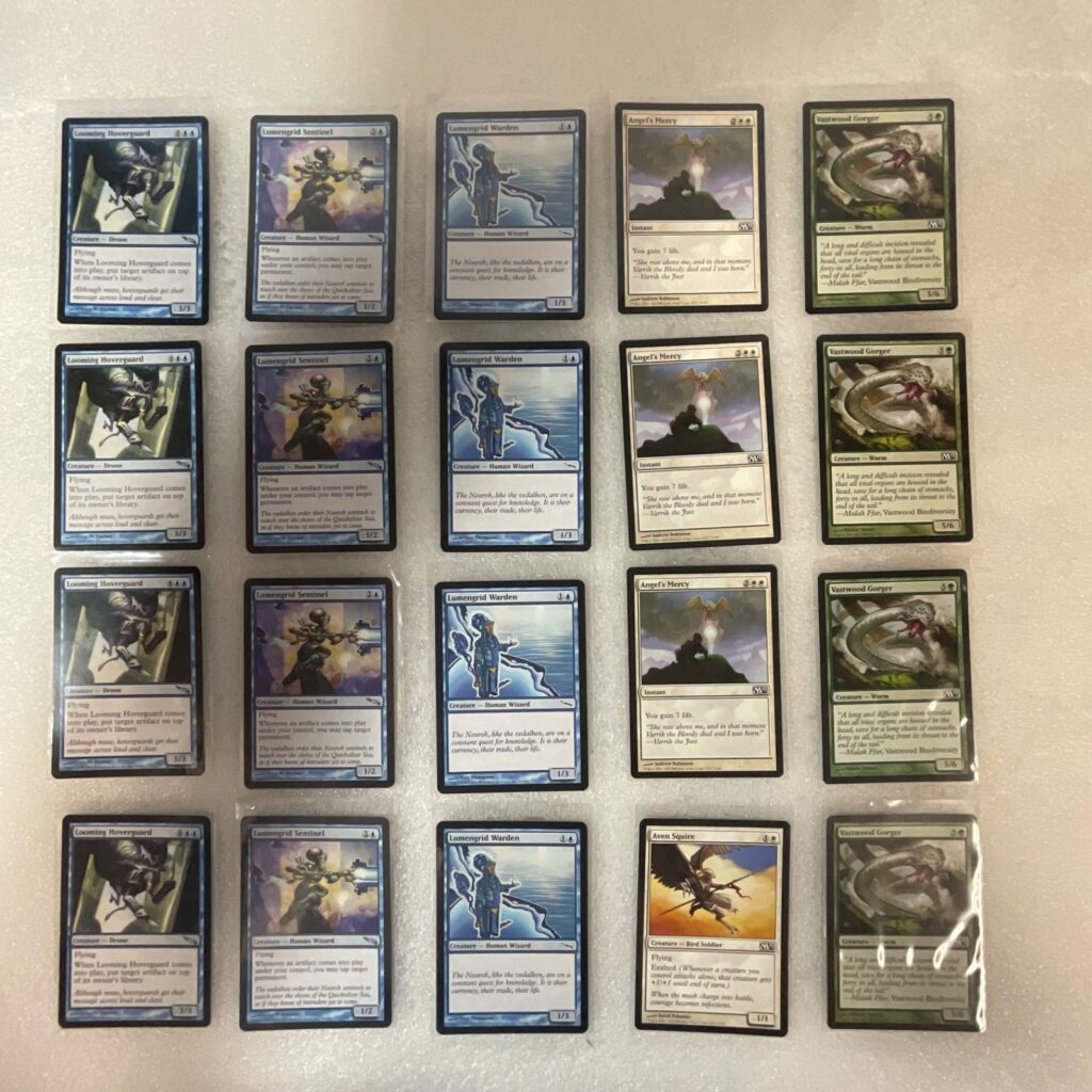 MTG Lot of 20 Mixed Sets Mirrodin & M13 Blue White Green Cards - Image 1