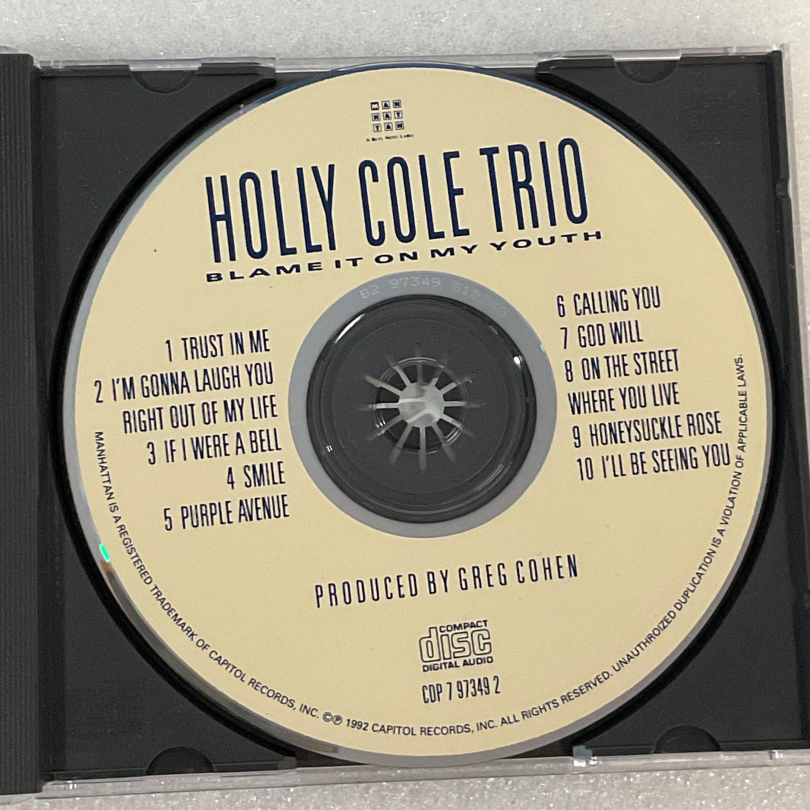 Holly Cole Trio Blame It On My Youth CD Manhattan Records 1992 Jazz Vocals - Image 8