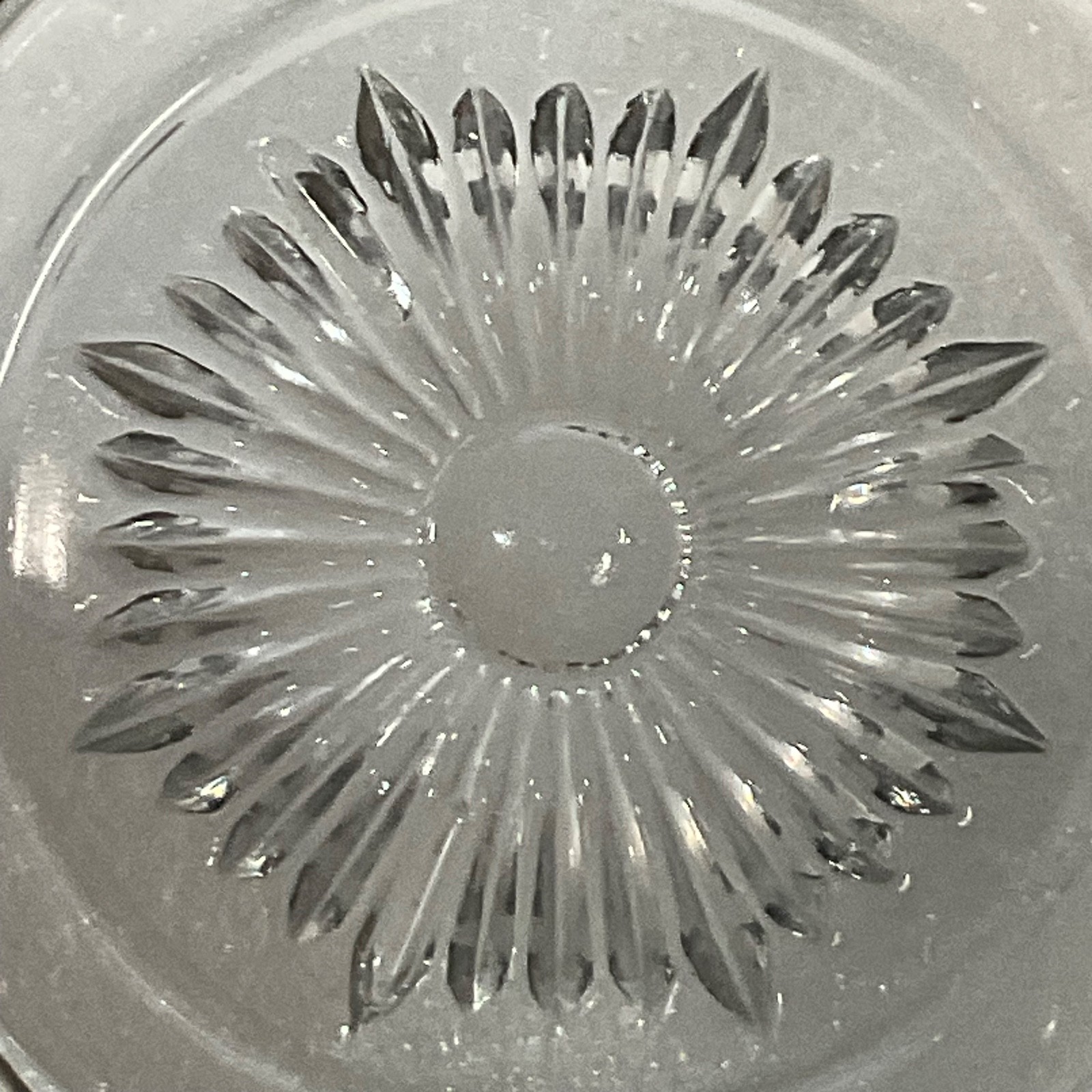 Sterling Silver Rimmed Glass Coaster 4in Vintage Sunburst Design - Image 7