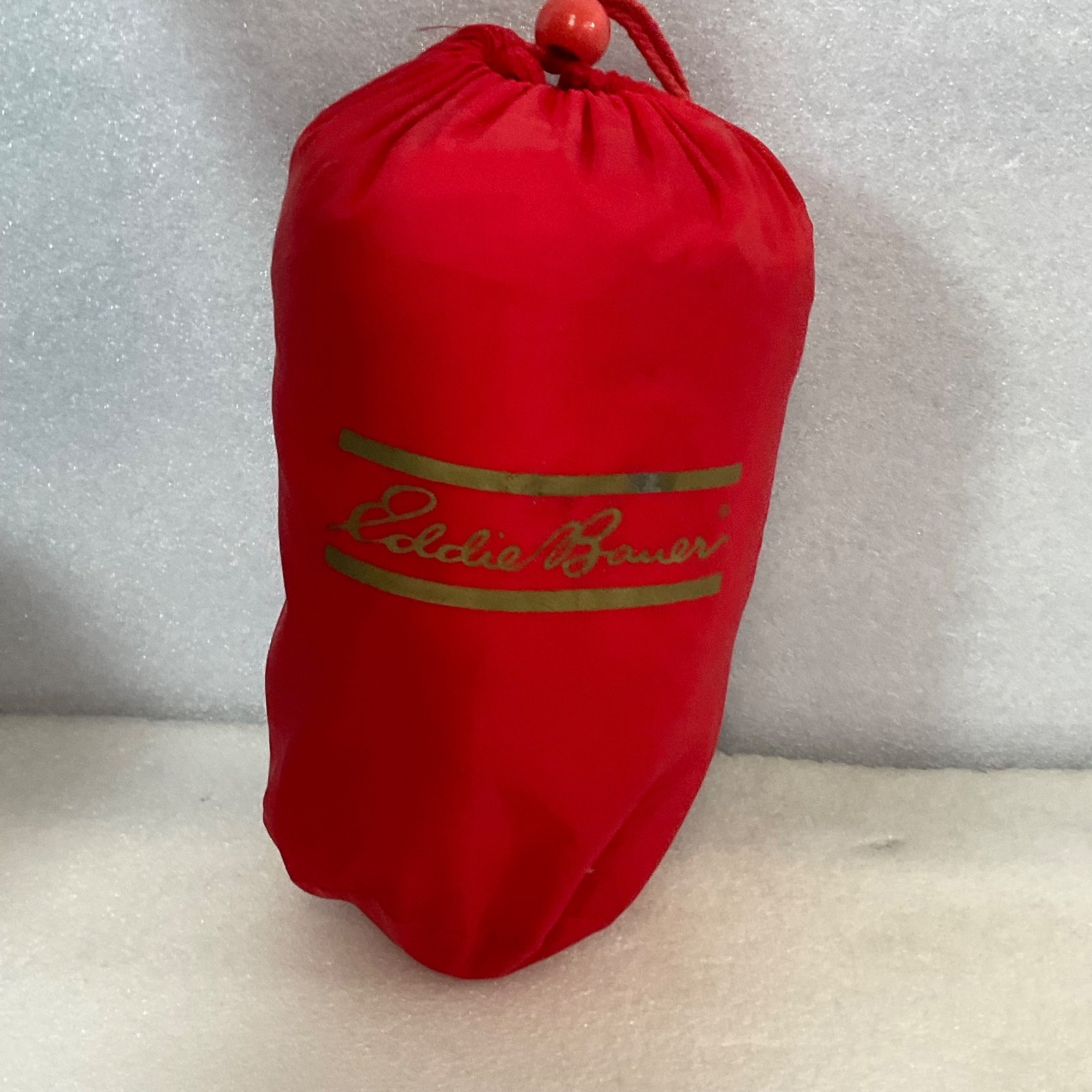 Eddie Bauer Red Nylon Windbreaker Jacket L Packable Ventilated Pockets Zip Hood - Image 16