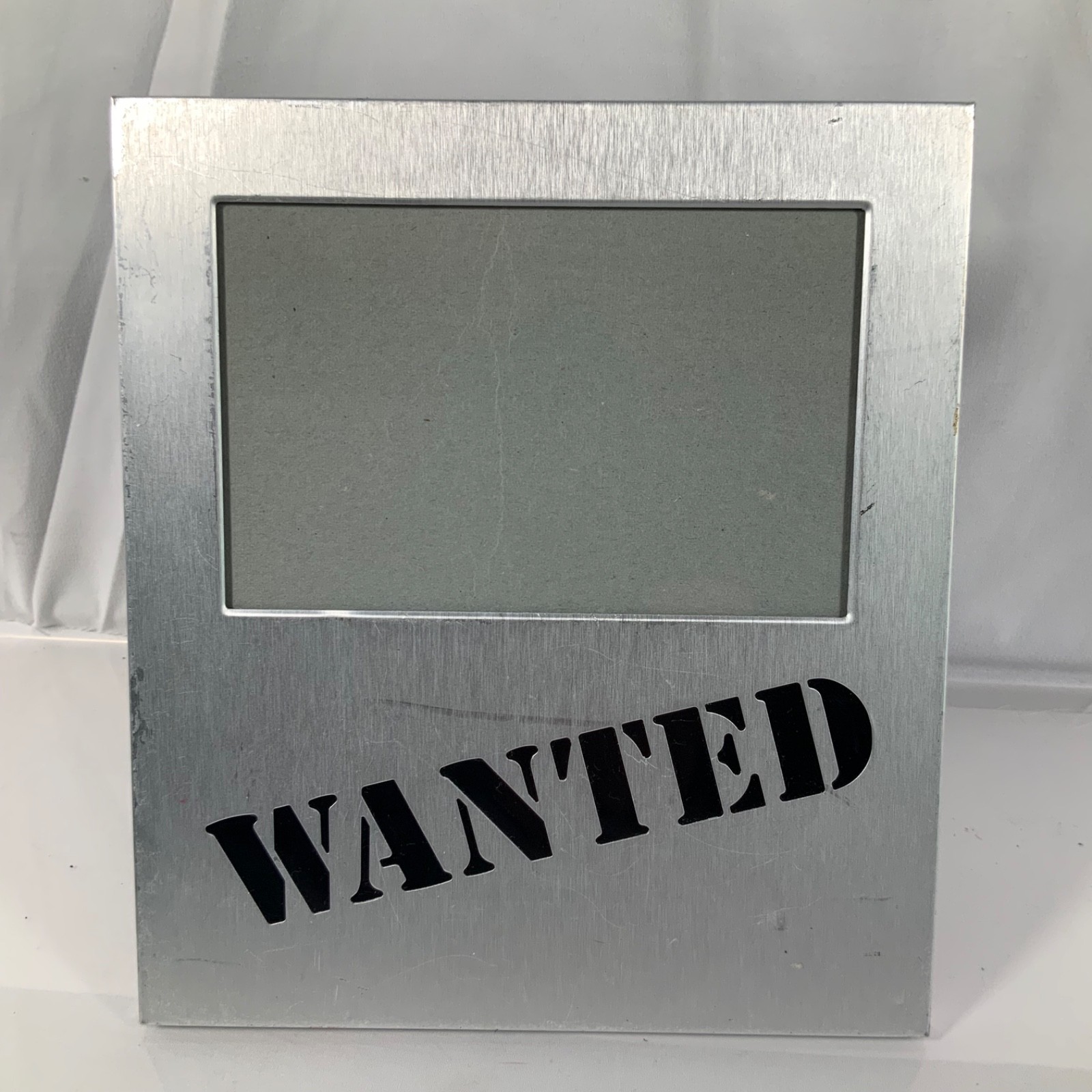 Burnes of Boston WANTED Silver Tone 4 x 6 Tabletop Picture Frame 1999 - Image 1