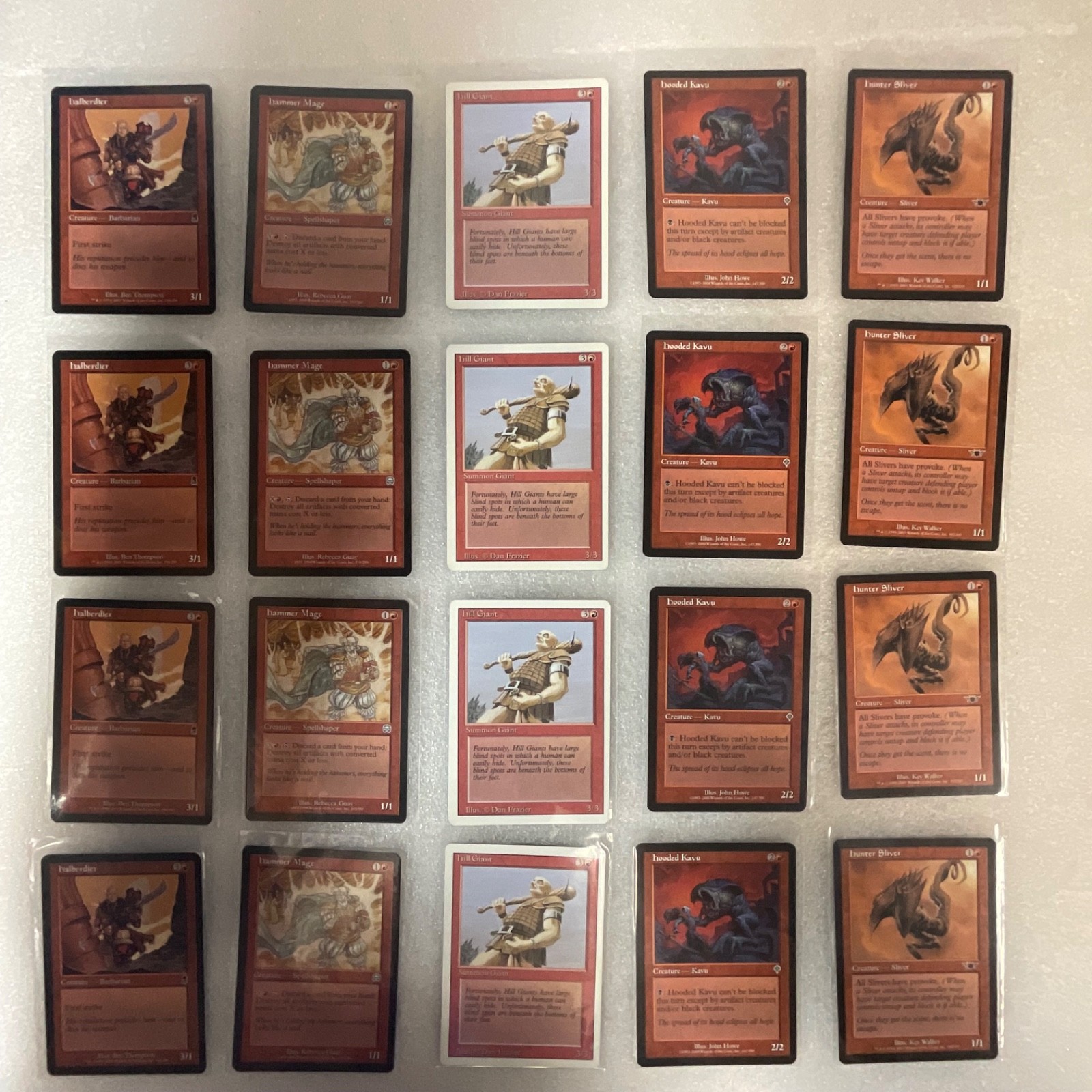 MTG Lot of 20 Red Cards Hooded Kavu Hunter Sliver Mixed Sets - Image 1