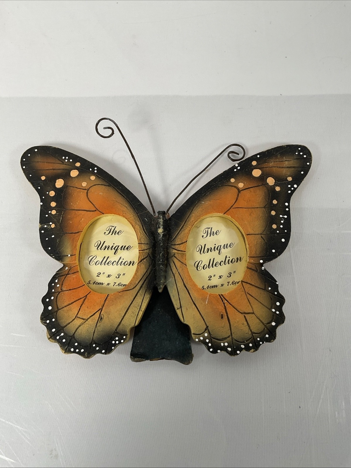 Magic Creations Butterfly Double Photo Frame 2x3 Orange Black 8 in - Image 1