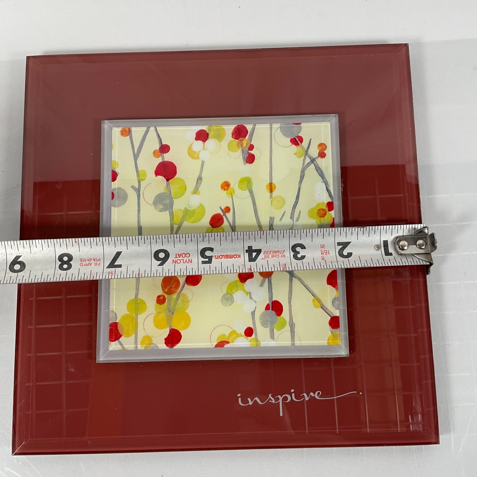New View Inspire Floral Glass Wall Plaque Red 9 x 9 in - Image 12