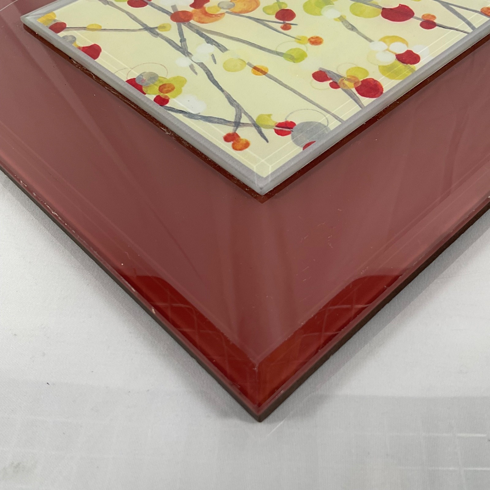 New View Inspire Floral Glass Wall Plaque Red 9 x 9 in - Image 10