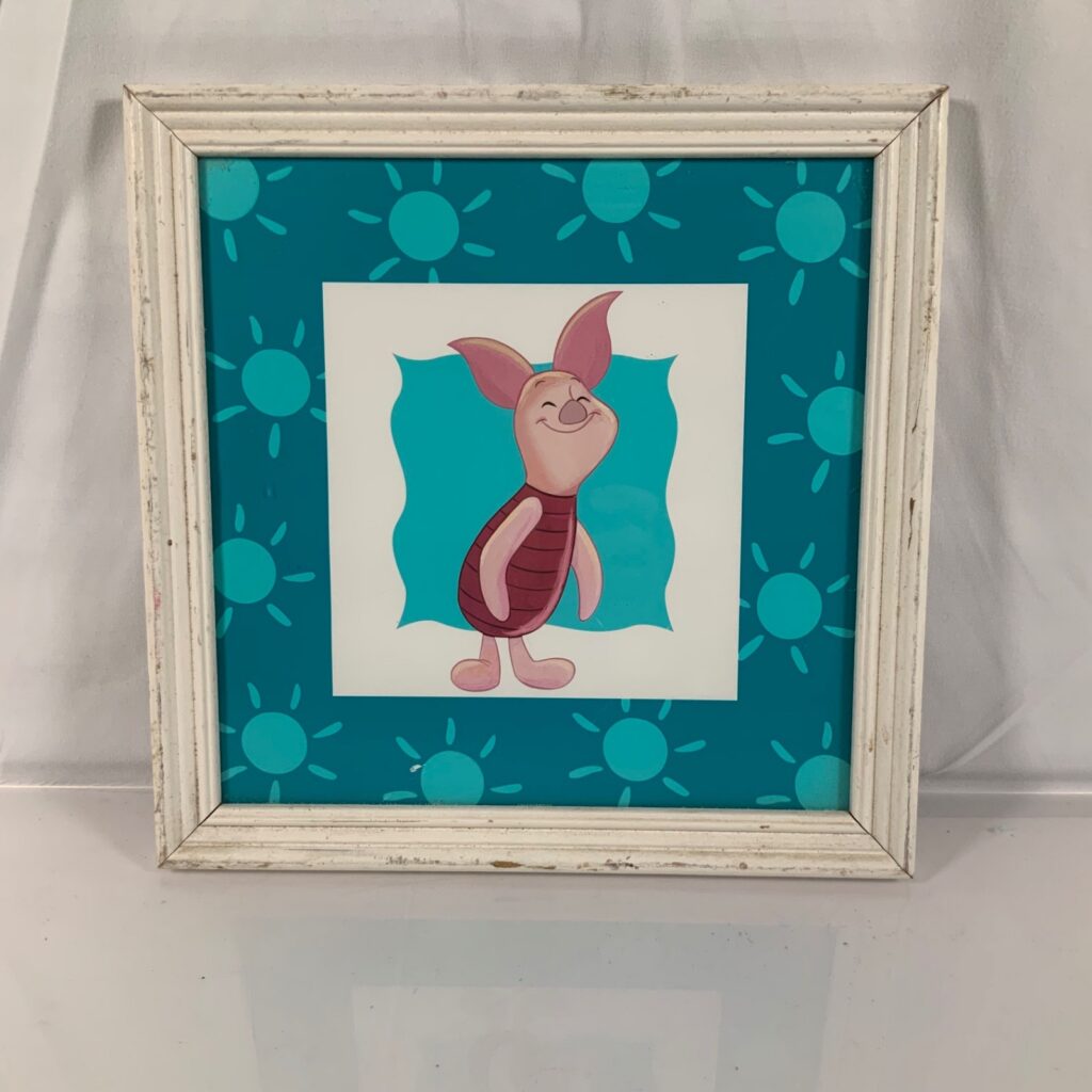 Disney Winnie the Pooh Piglet Framed Wall Art 9.5 in Nursery Decor - Image 1