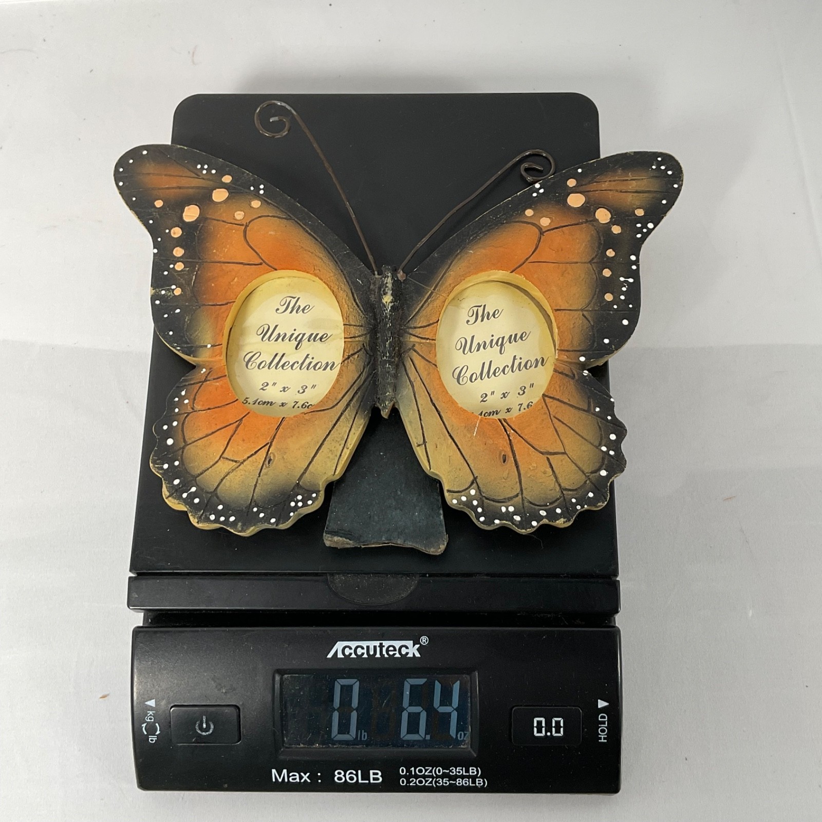 Magic Creations Butterfly Double Photo Frame 2x3 Orange Black 8 in - Image 12