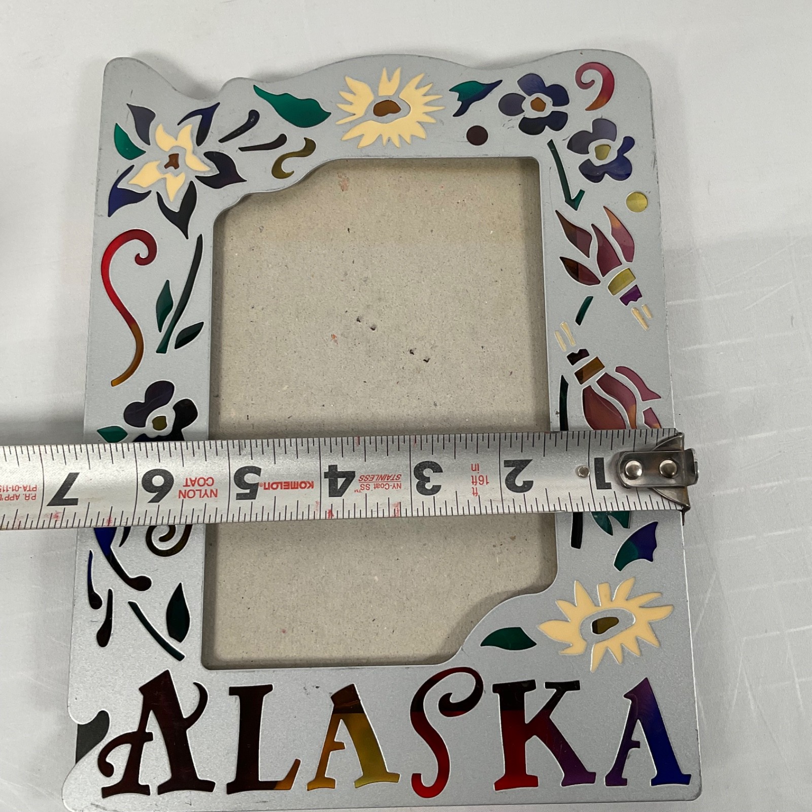 Alaska Floral Silver Tone Tabletop Picture Frame 8.5 in No Glass - Image 6