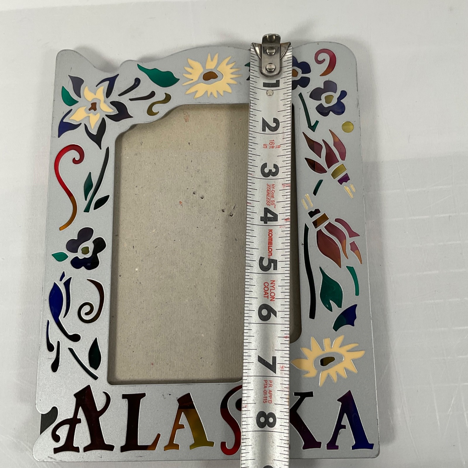 Alaska Floral Silver Tone Tabletop Picture Frame 8.5 in No Glass - Image 5