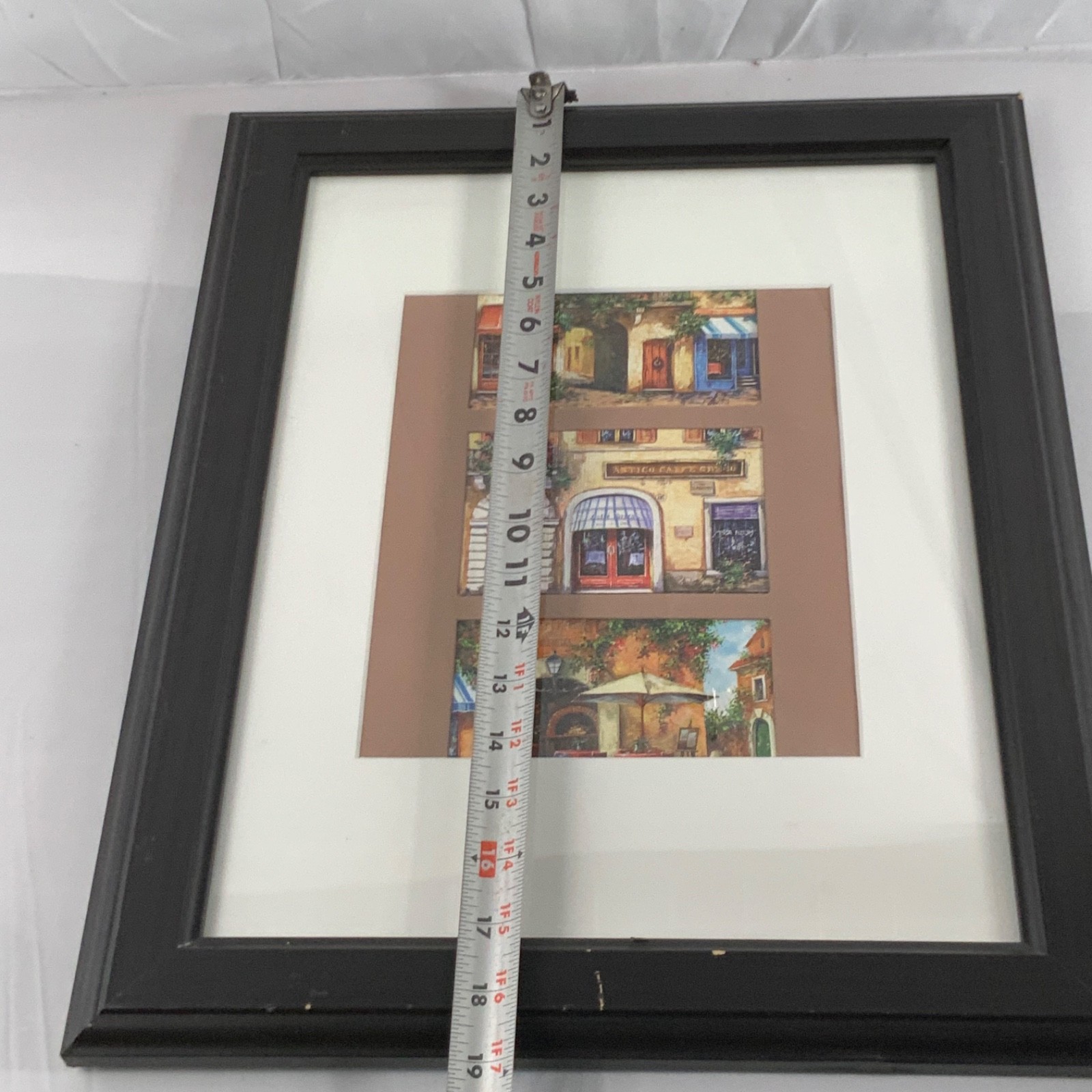 Signed Italian Cafe Street Scene Art Antico Caffe Greco Framed 15 x 18 in - Image 4