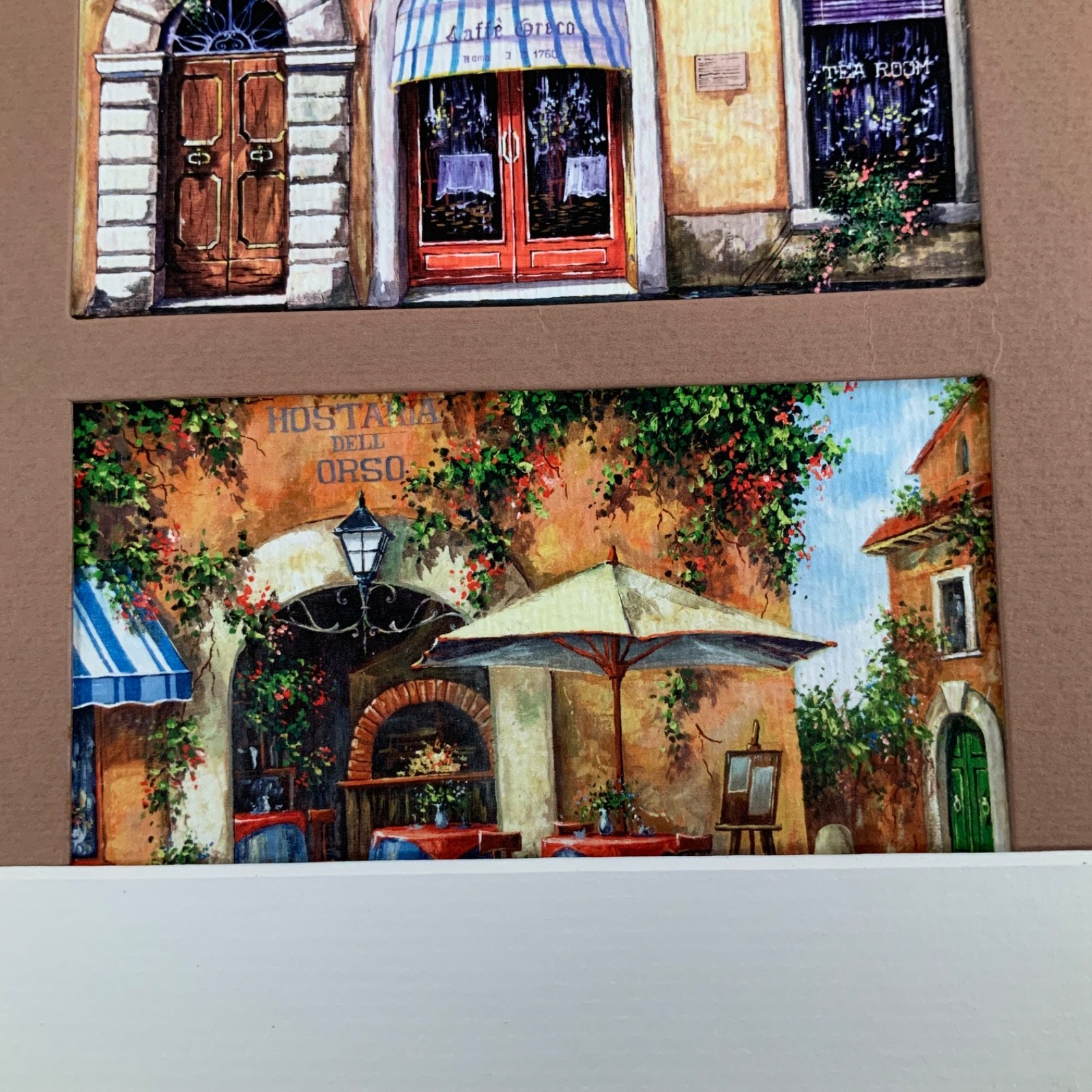 Signed Italian Cafe Street Scene Art Antico Caffe Greco Framed 15 x 18 in - Image 16