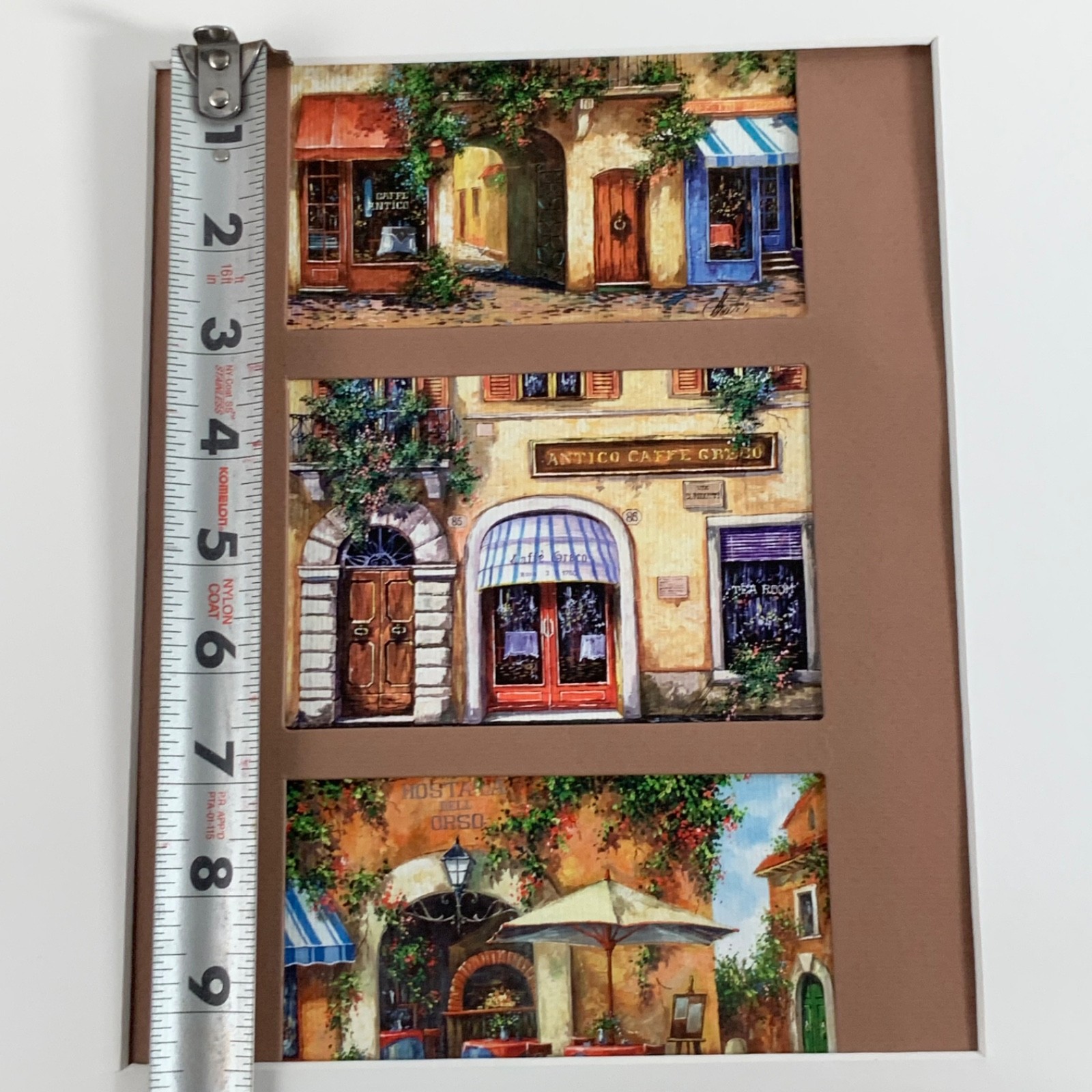 Signed Italian Cafe Street Scene Art Antico Caffe Greco Framed 15 x 18 in - Image 21
