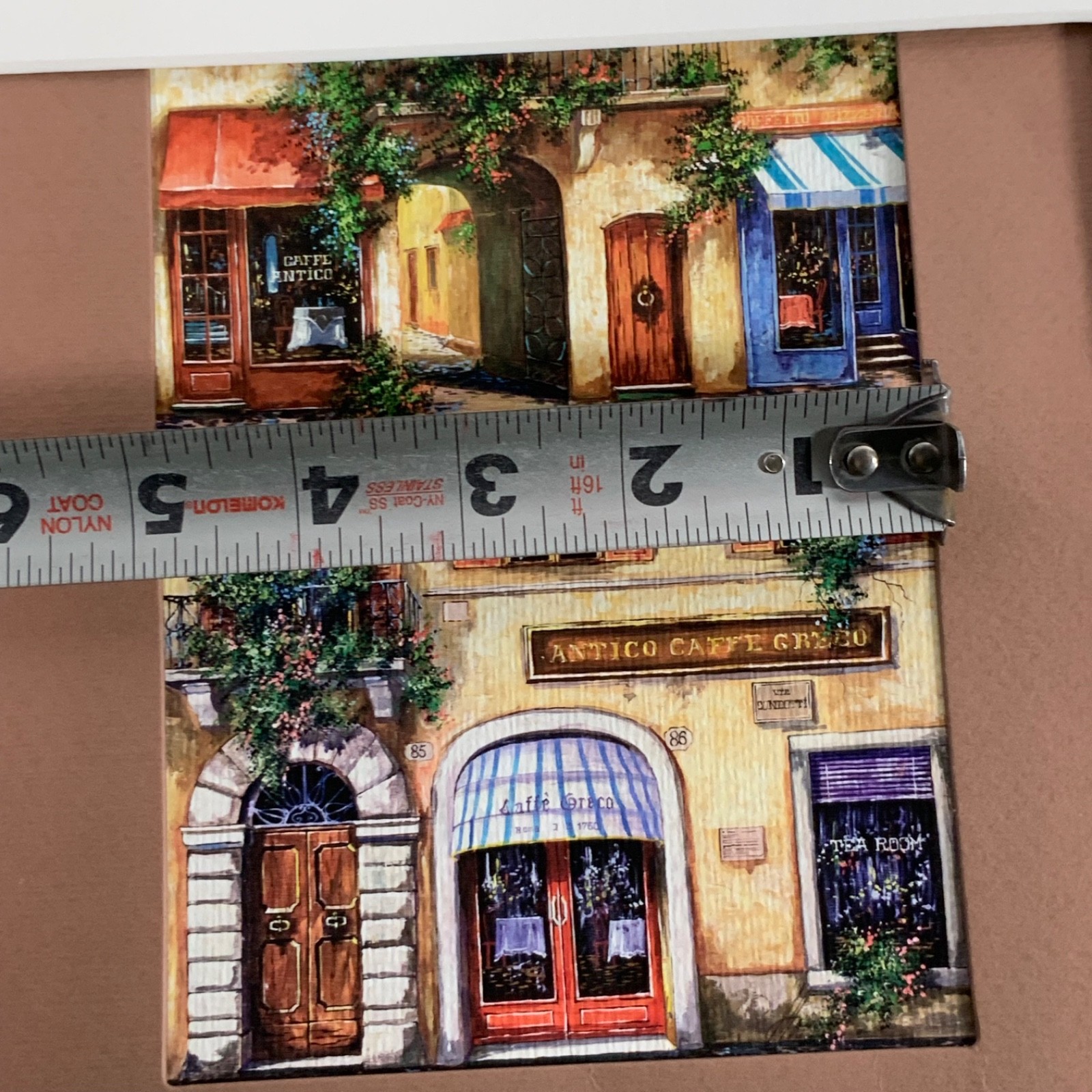 Signed Italian Cafe Street Scene Art Antico Caffe Greco Framed 15 x 18 in - Image 23