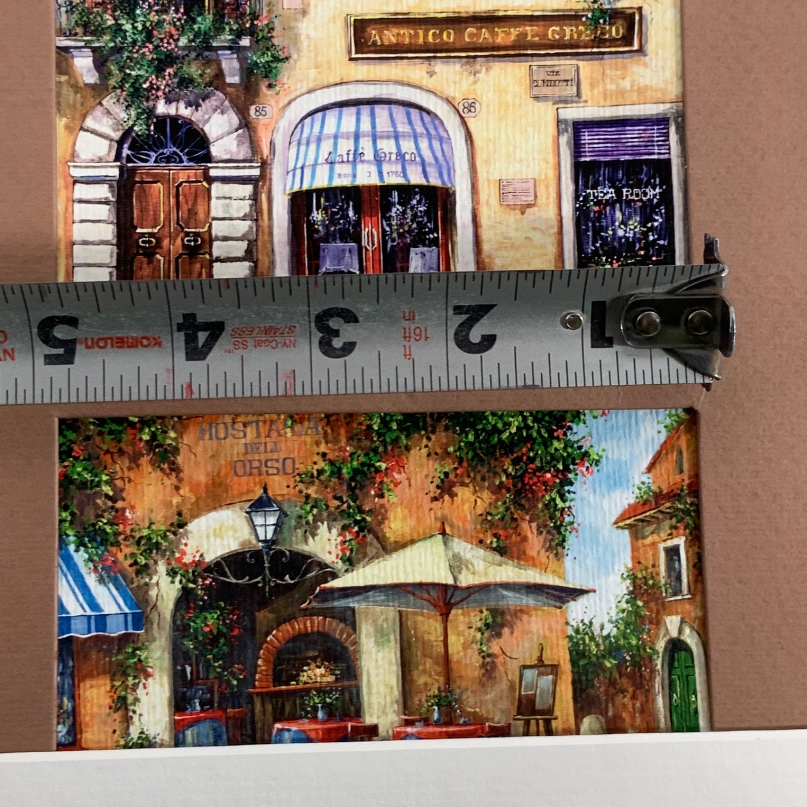 Signed Italian Cafe Street Scene Art Antico Caffe Greco Framed 15 x 18 in - Image 22
