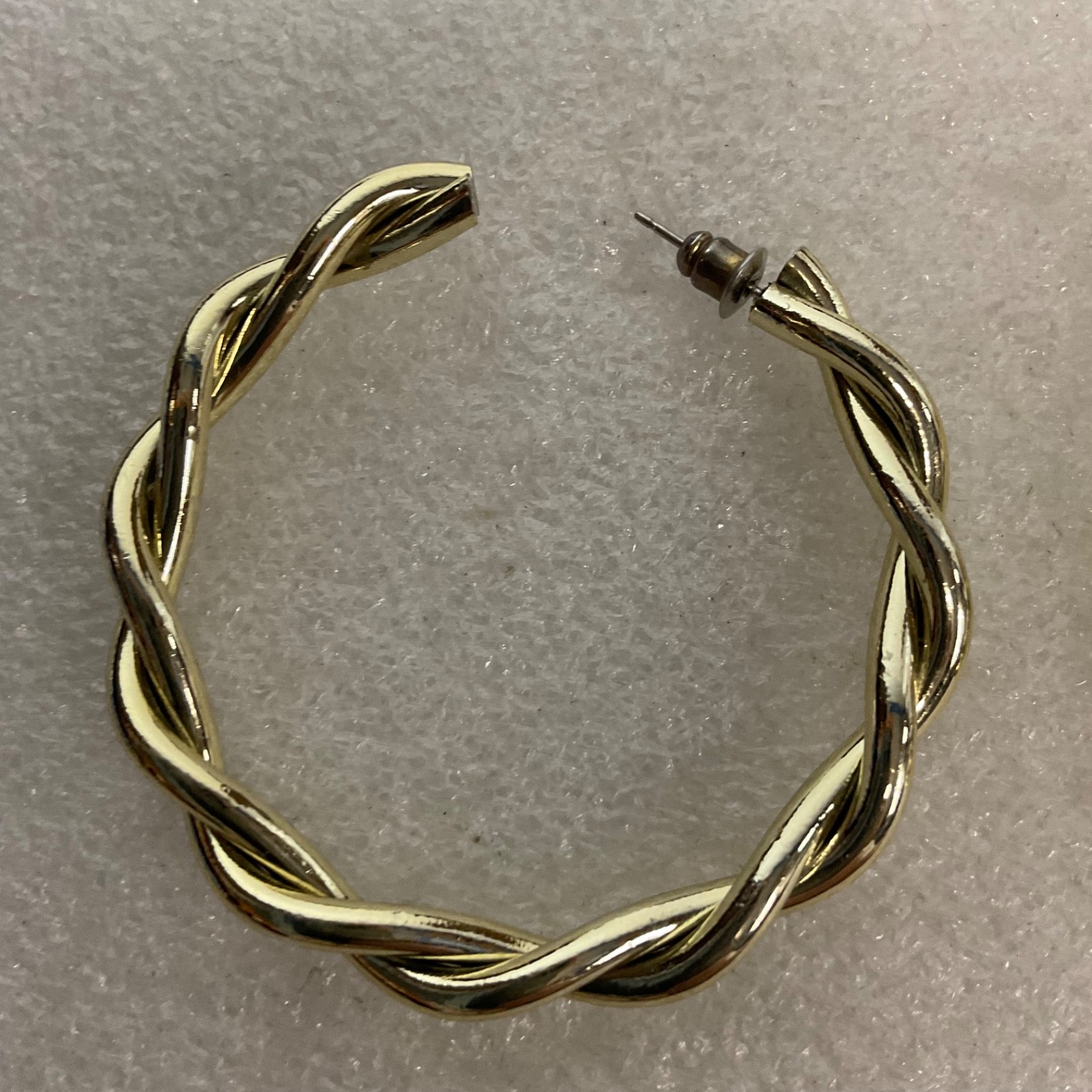 Vintage Gold Tone Hoop Earrings 2in 11.76g Braided Twist Post Fashion Jewelry - Image 11