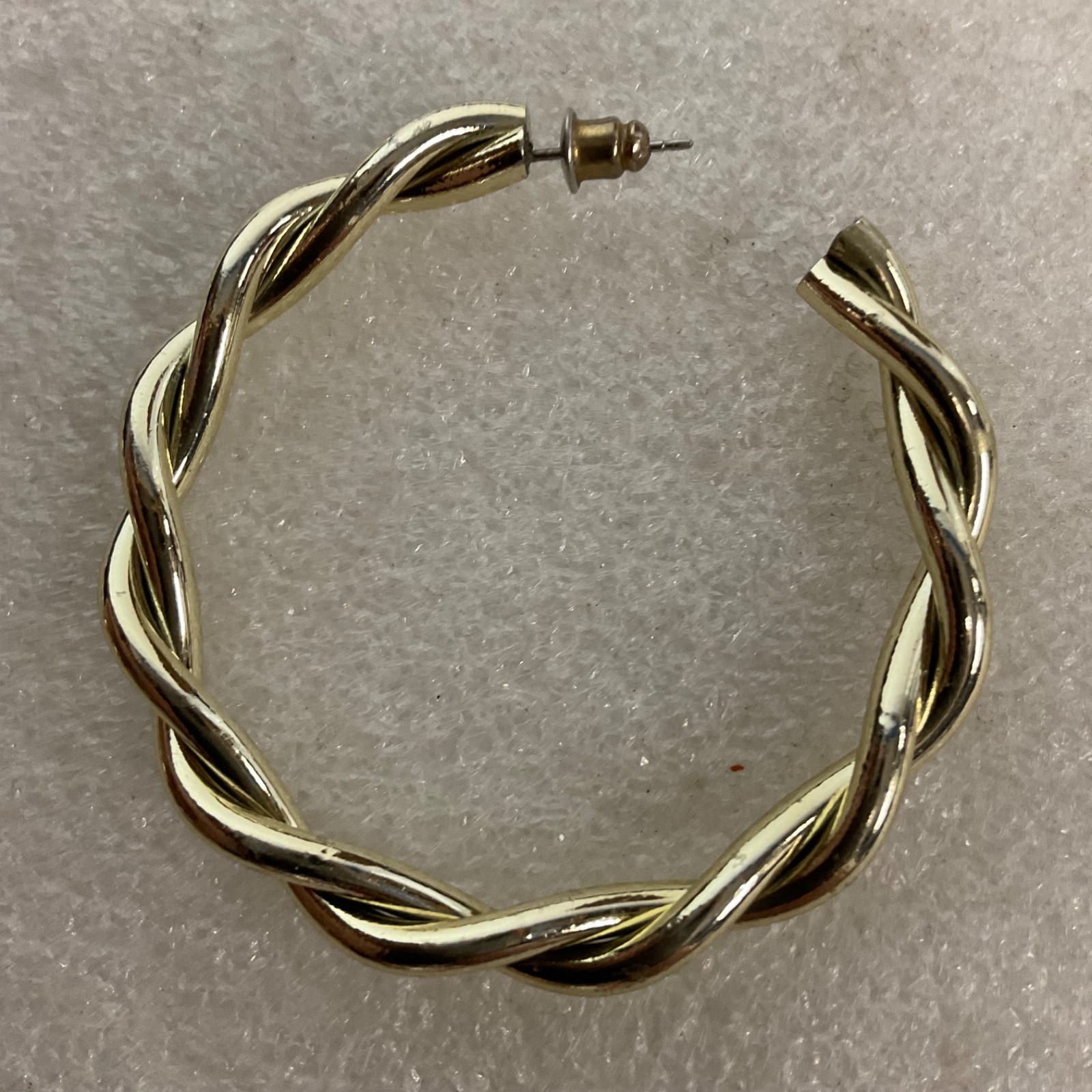 Vintage Gold Tone Hoop Earrings 2in 11.76g Braided Twist Post Fashion Jewelry - Image 14