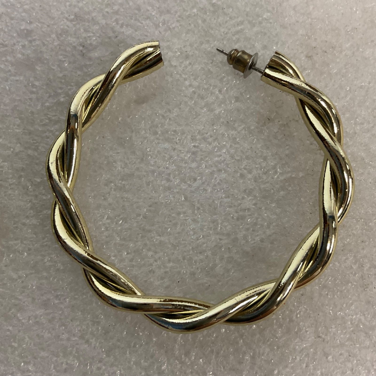 Vintage Gold Tone Hoop Earrings 2in 11.76g Braided Twist Post Fashion Jewelry - Image 12