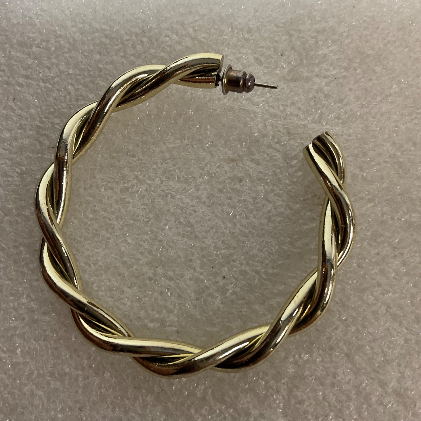 Vintage Gold Tone Hoop Earrings 2in 11.76g Braided Twist Post Fashion Jewelry - Image 13