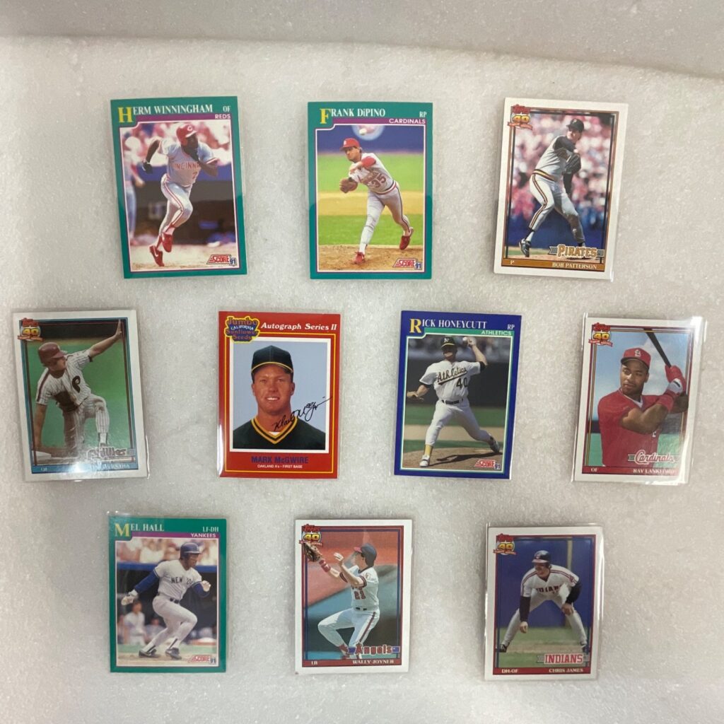 1991 Baseball 10 Card Lot Mark McGwire Topps Score Wally Joyner - Image 1