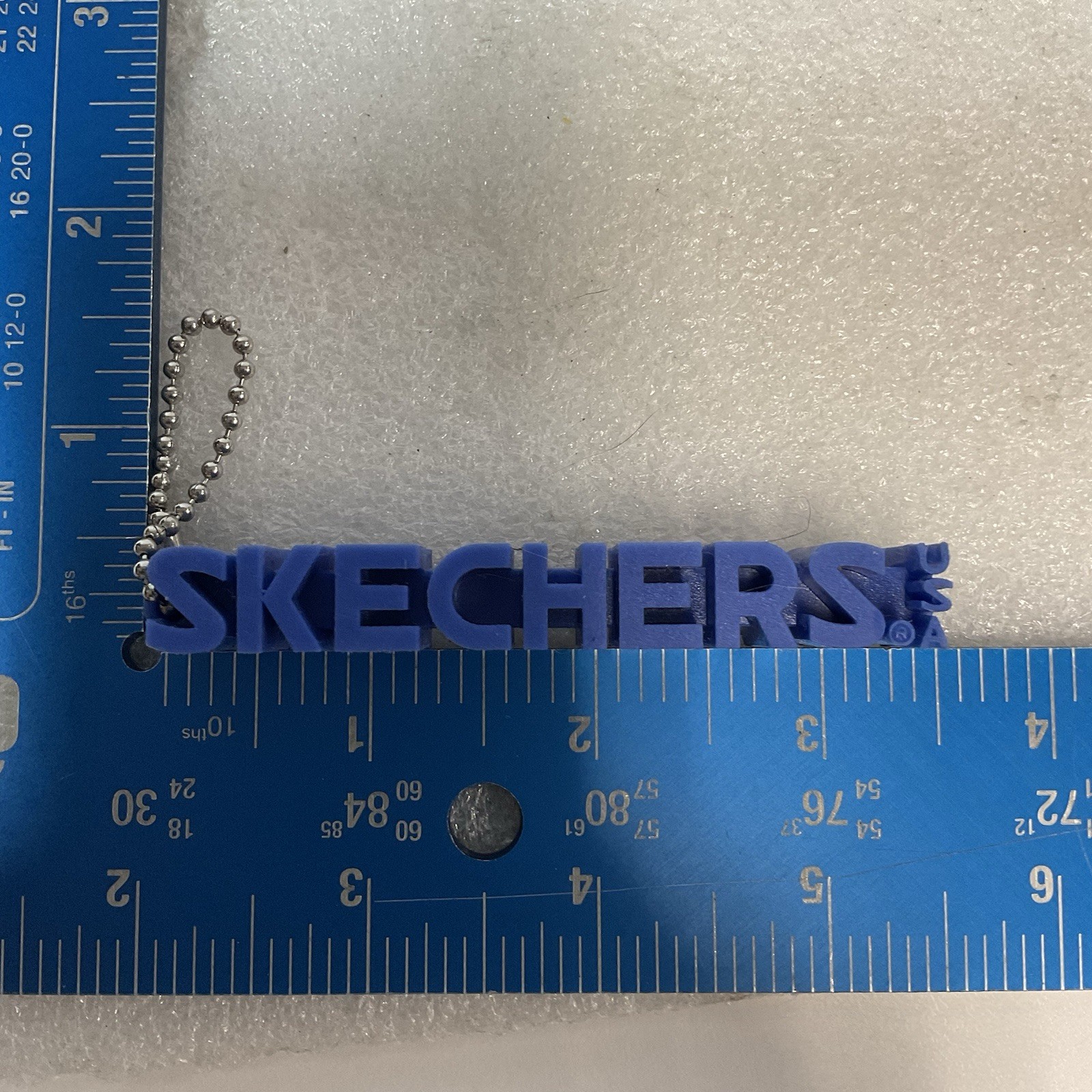 SKECHERS Blue Rubber Logo Keychain Shoe Charm Promo Accessory 3D 4" Long - Image 6