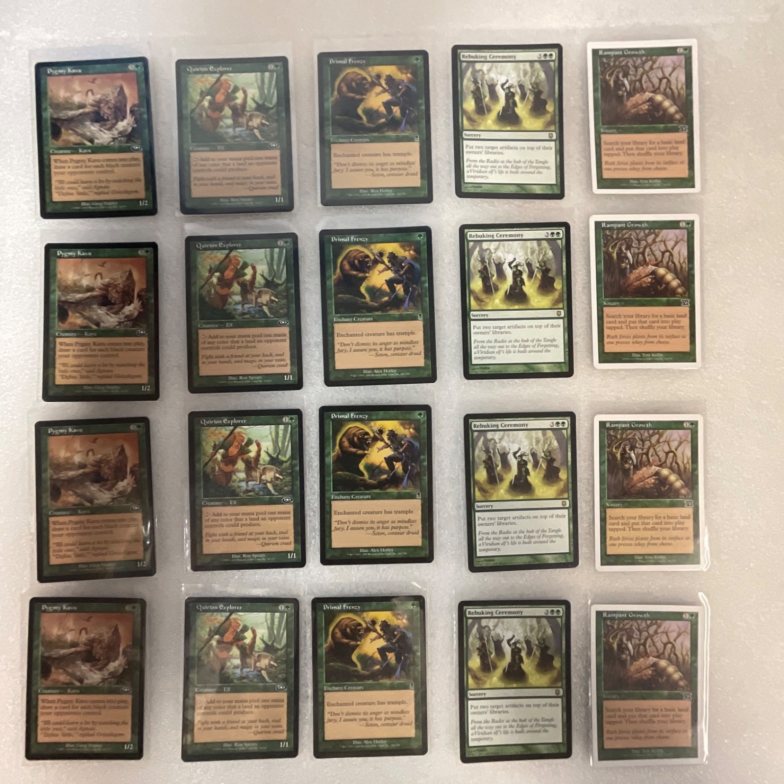 MTG Lot of 20 Green Cards Planeshift Darksteel Rampant Growth - Image 1