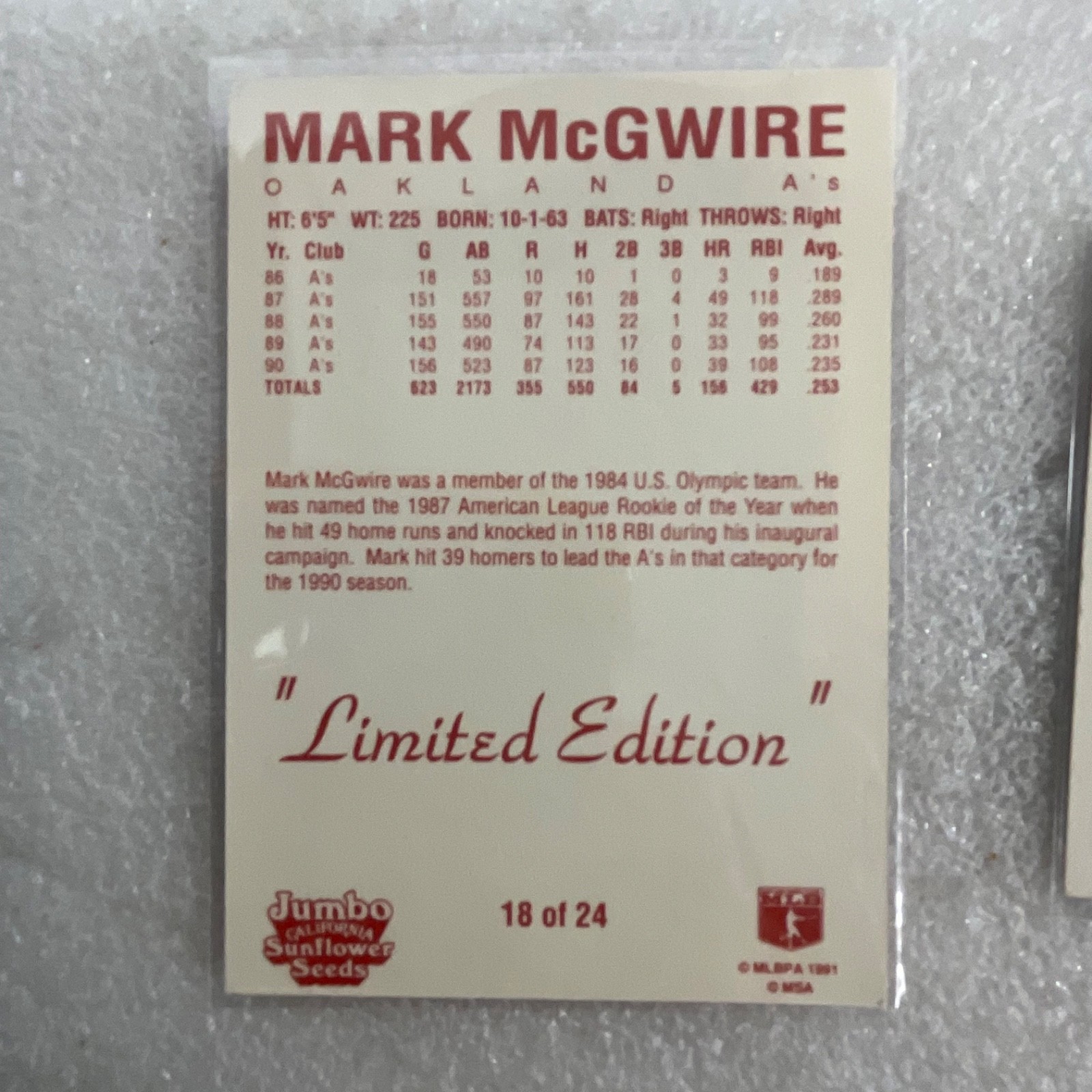 1991 Baseball 10 Card Lot Mark McGwire Topps Score Wally Joyner - Image 17