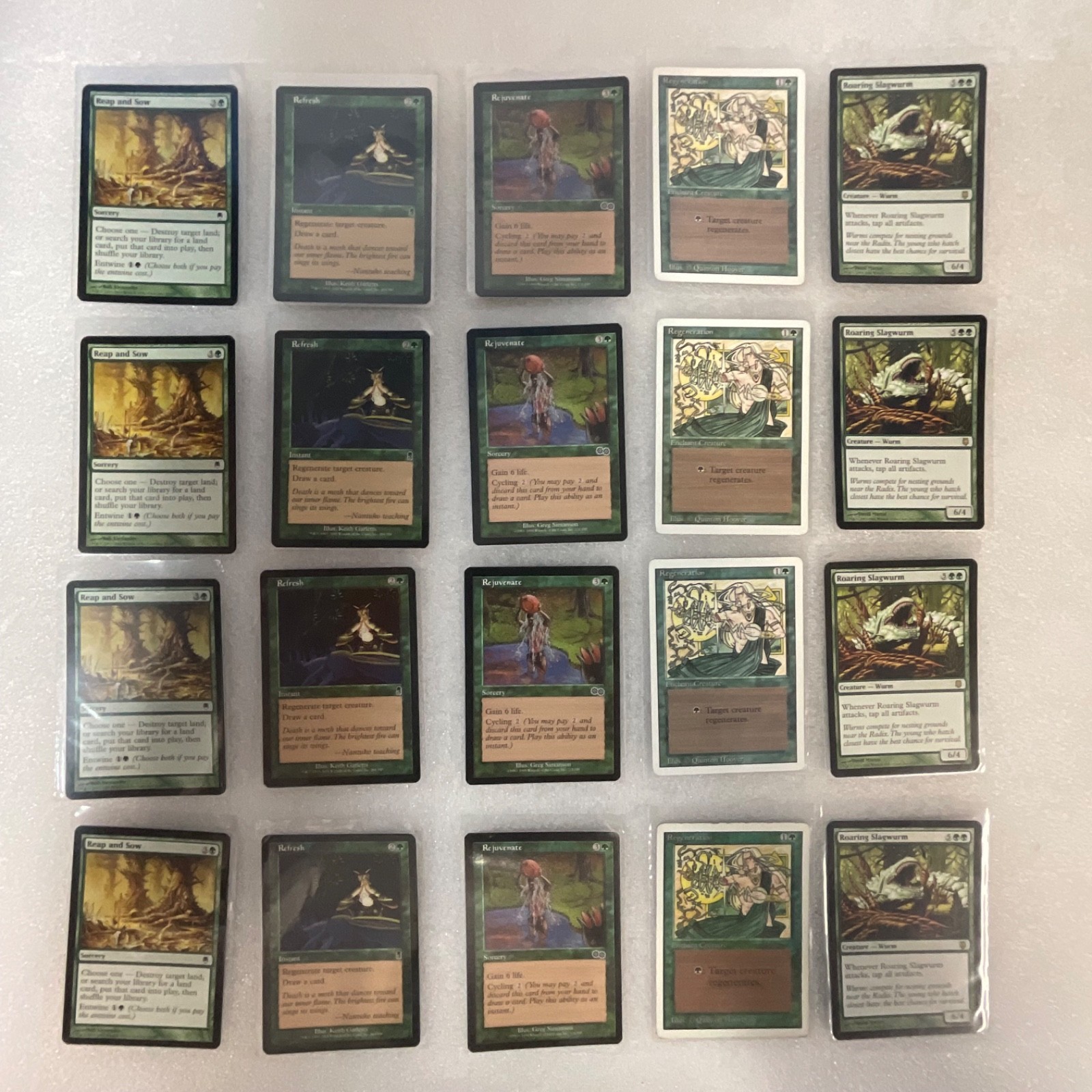MTG Lot of 20 Green Mixed Darksteel USG 2ED Slagwurm - Image 1
