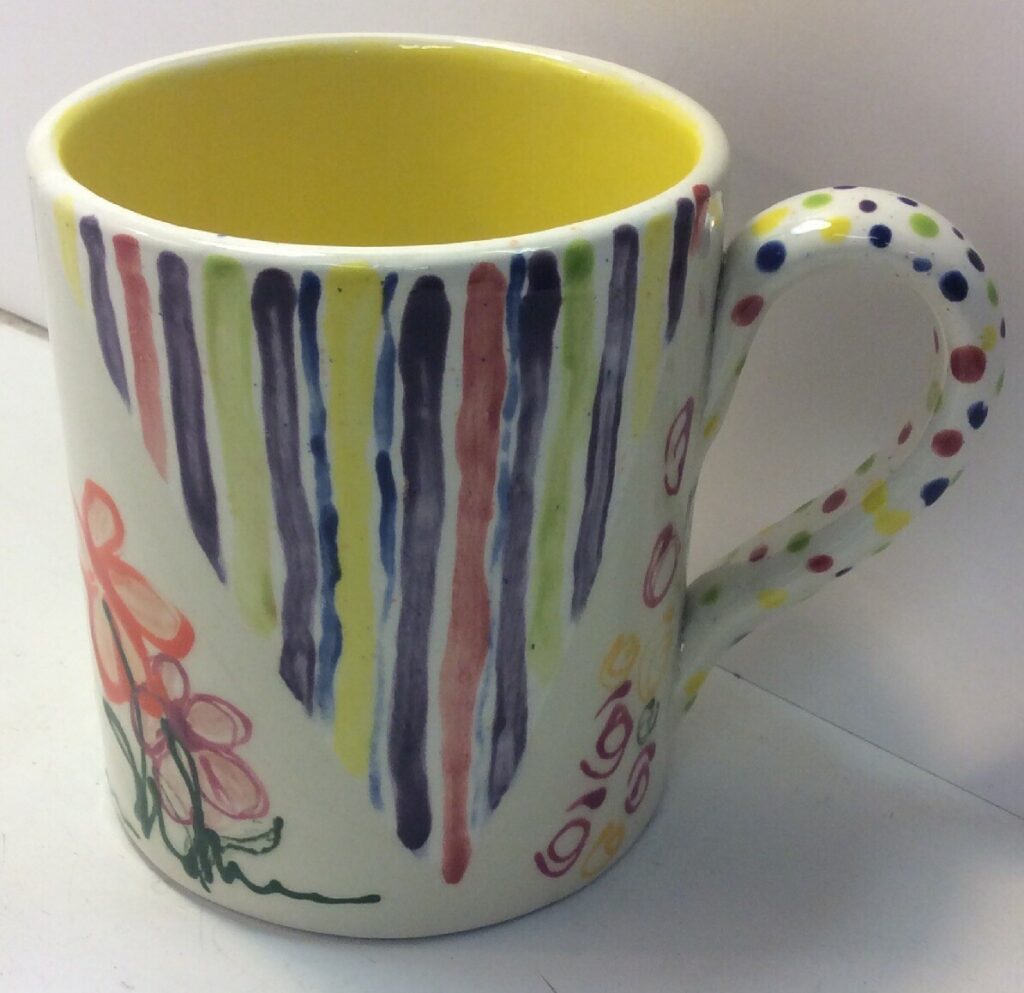 Unique Large Handcrafted Painted Ceramic Mug 20 oz Michele P KitchenGnu - Image 1