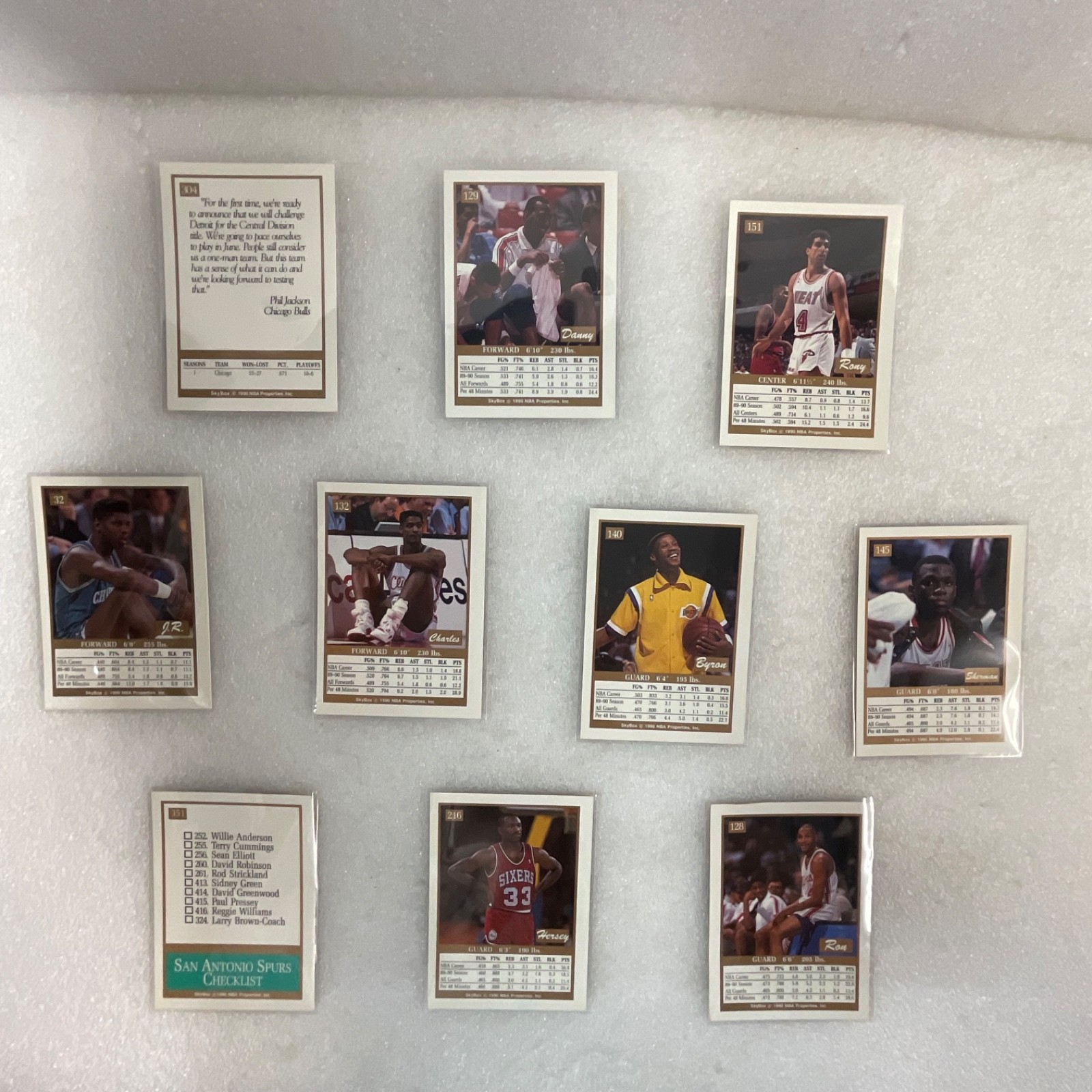 1990 SkyBox NBA 10 Card Lot Phil Jackson Byron Scott Ron Harper - Image 2
