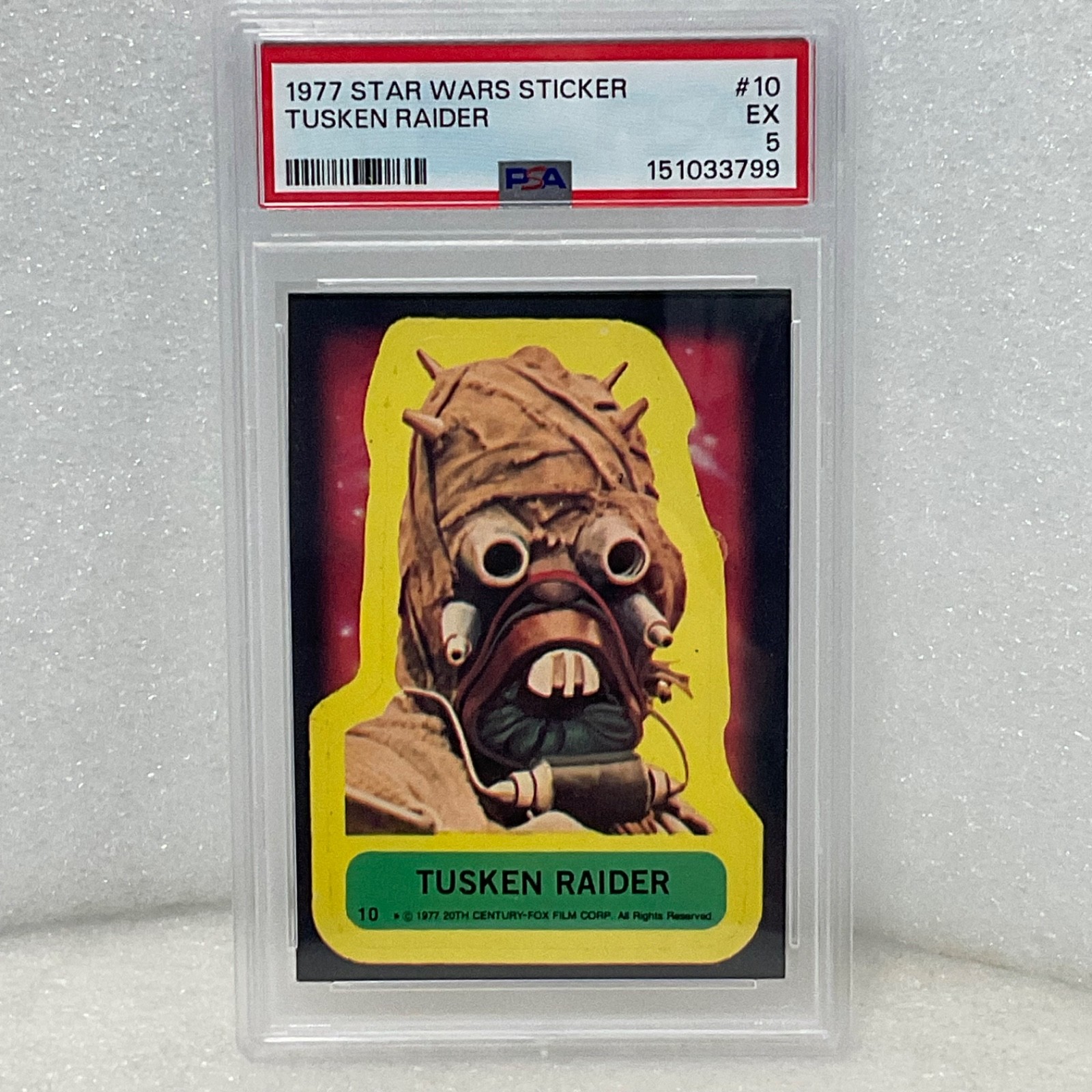 1977 Star Wars Tusken Raider Sticker Card #10 PSA 5 CERT#151033799 - Image 3