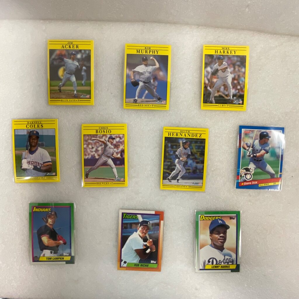 1991 Fleer Topps Donruss Baseball 10 Card Lot Hernandez Sax - Image 1