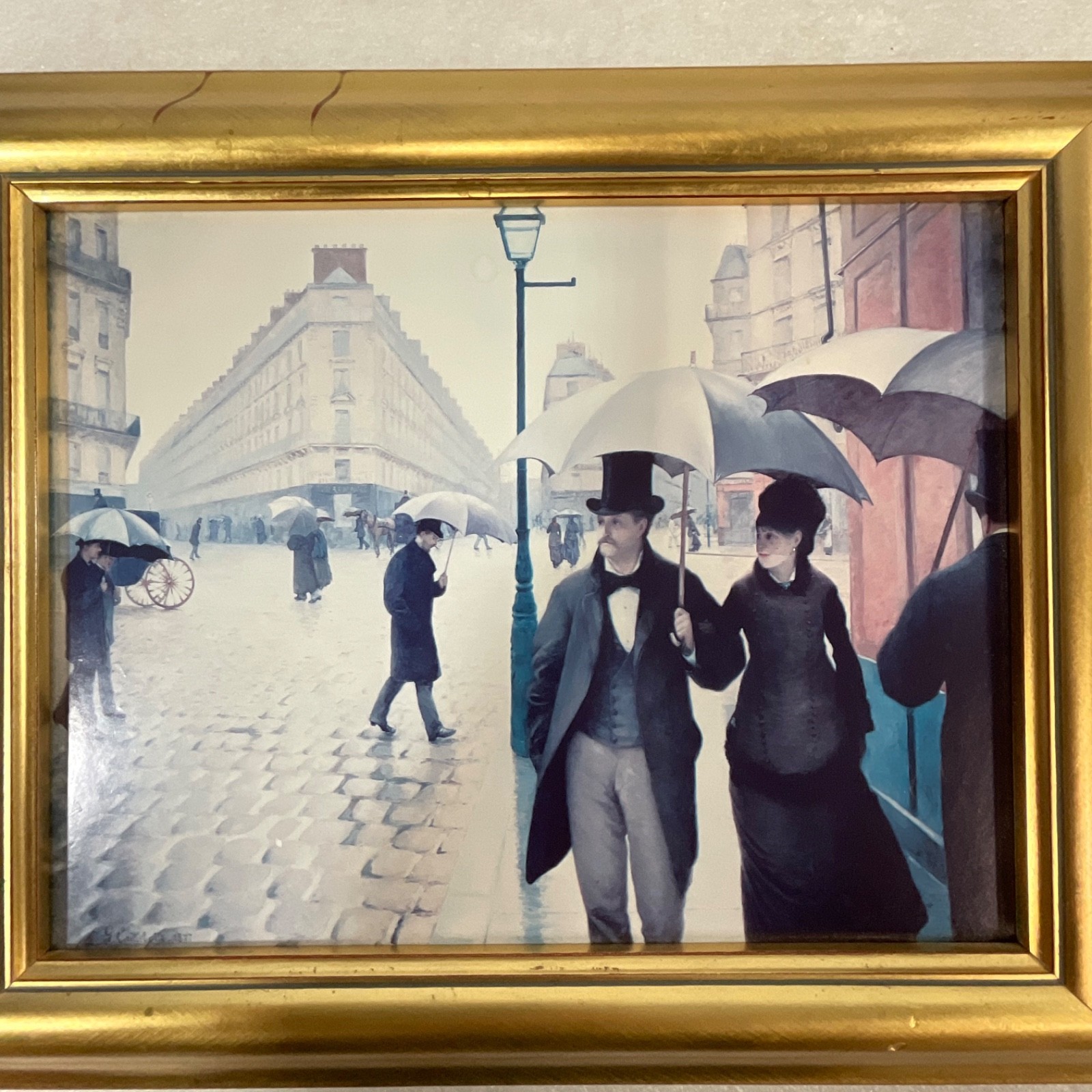 Gustave Caillebotte Paris A Rainy Day Framed Print 11x14in Gold Frame - Image 2