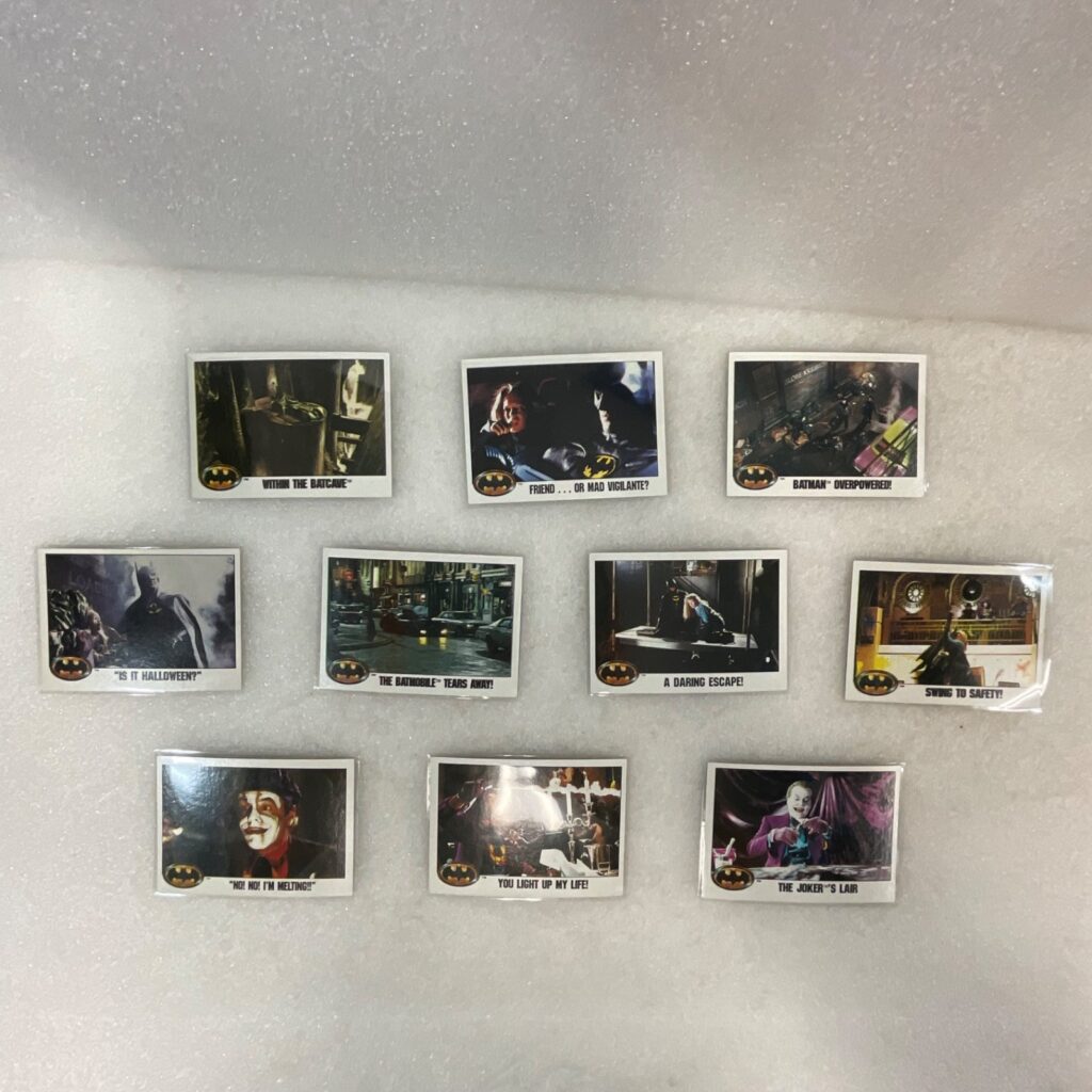 1989 Batman Movie Trading Cards Lot of 10 DC Comics Joker Batmobile - Image 1