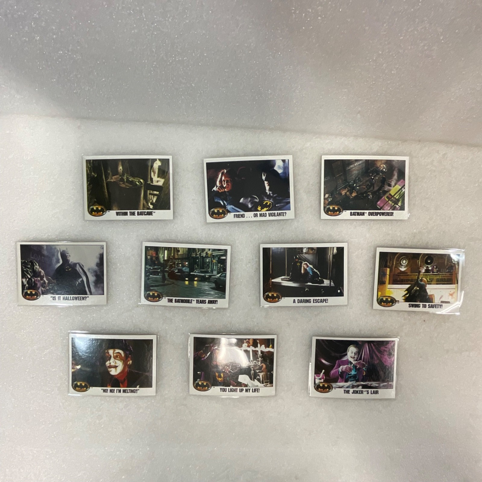 1989 Batman Movie Trading Cards Lot of 10 DC Comics Joker Batmobile - Image 1