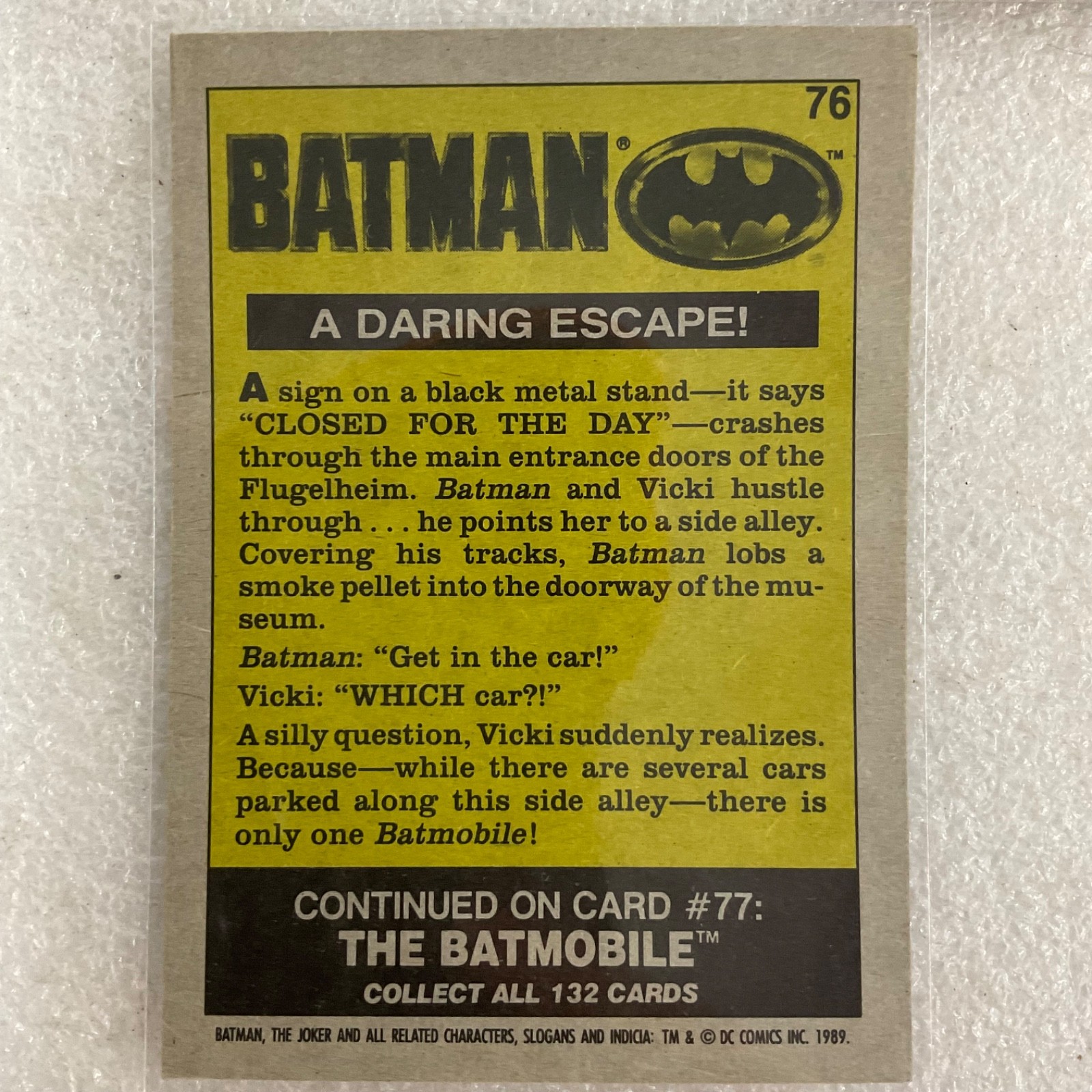 1989 Batman Movie Trading Cards Lot of 10 DC Comics Joker Batmobile - Image 17