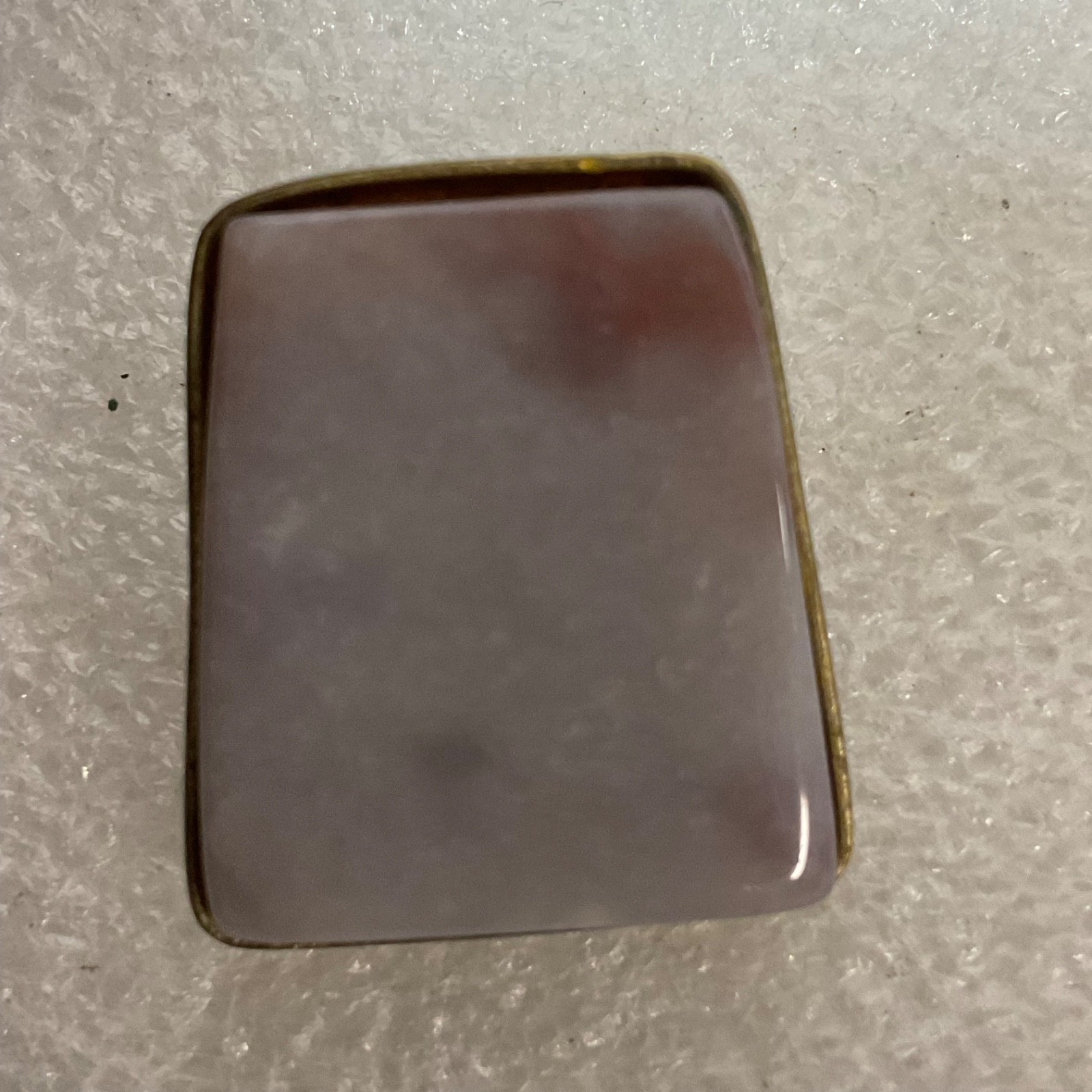 Vintage Pink Stone Brass Earrings 1.25in Geometric Post Studs 15.95g Retro - Image 14