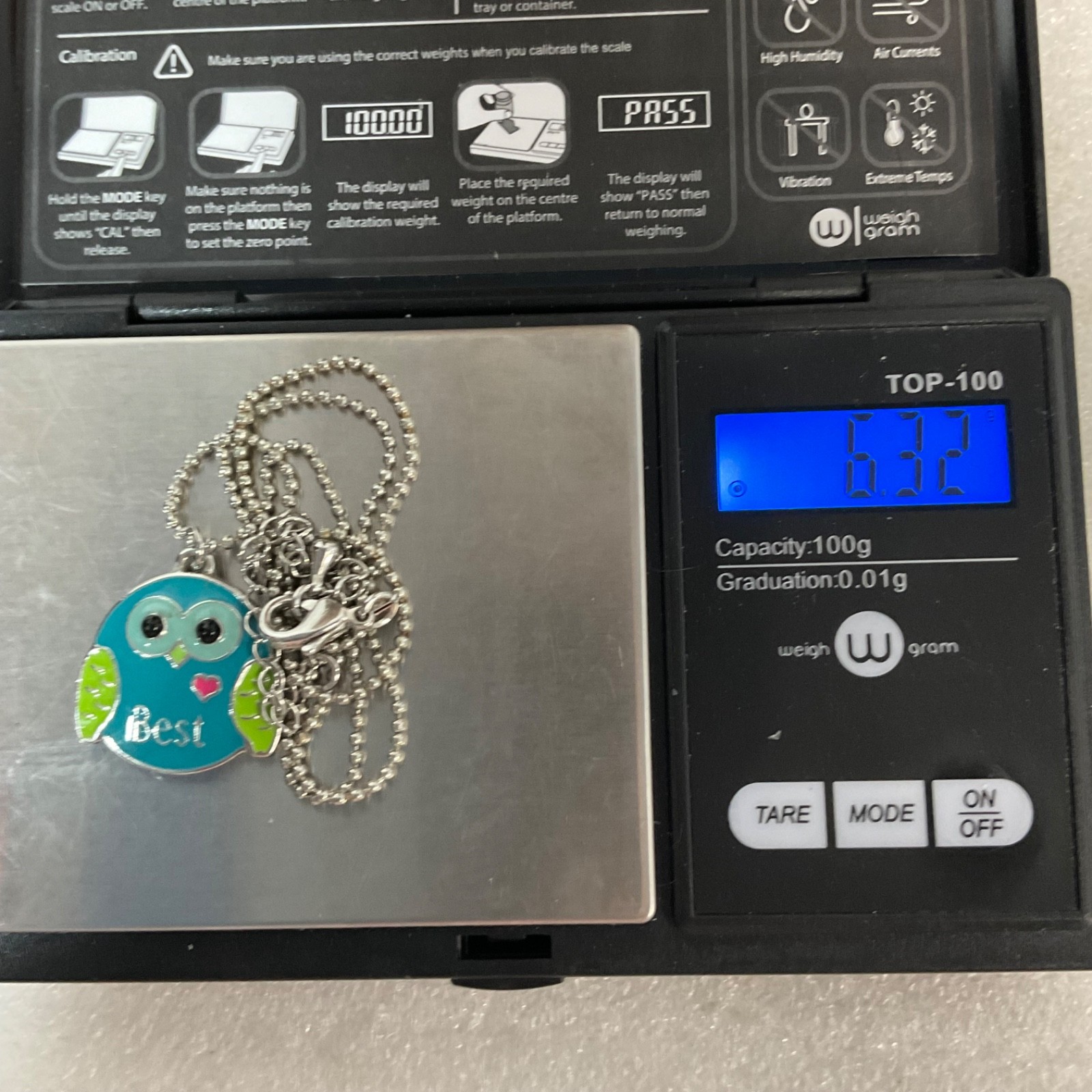 Cute Owl Pendant Necklace Blue Green Enamel "Best" Heart Charm Fashion Jewelry - Image 5