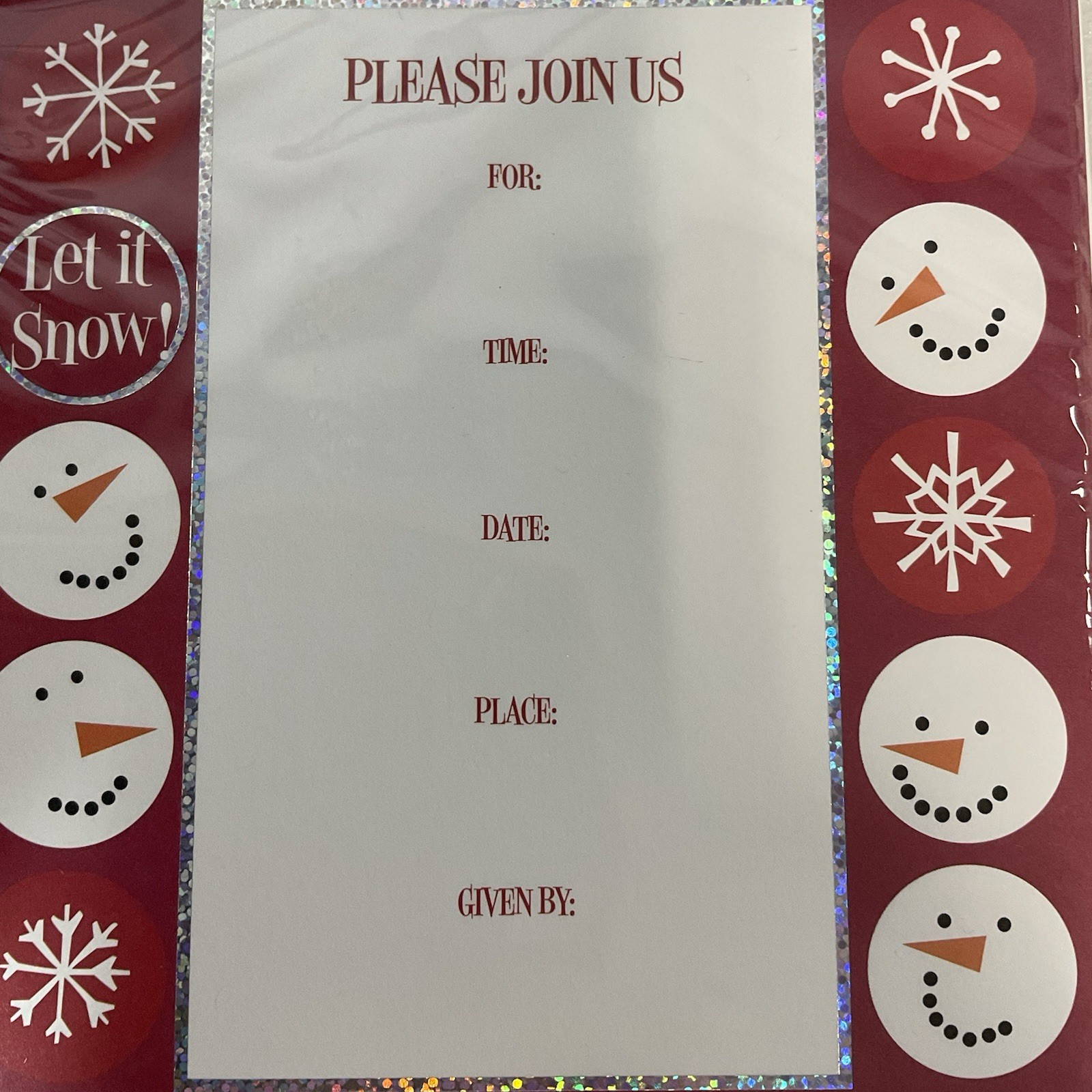 M. Middleton Let It Snow Snowman Invitations Set – 8 Cards & Envelopes - Image 6