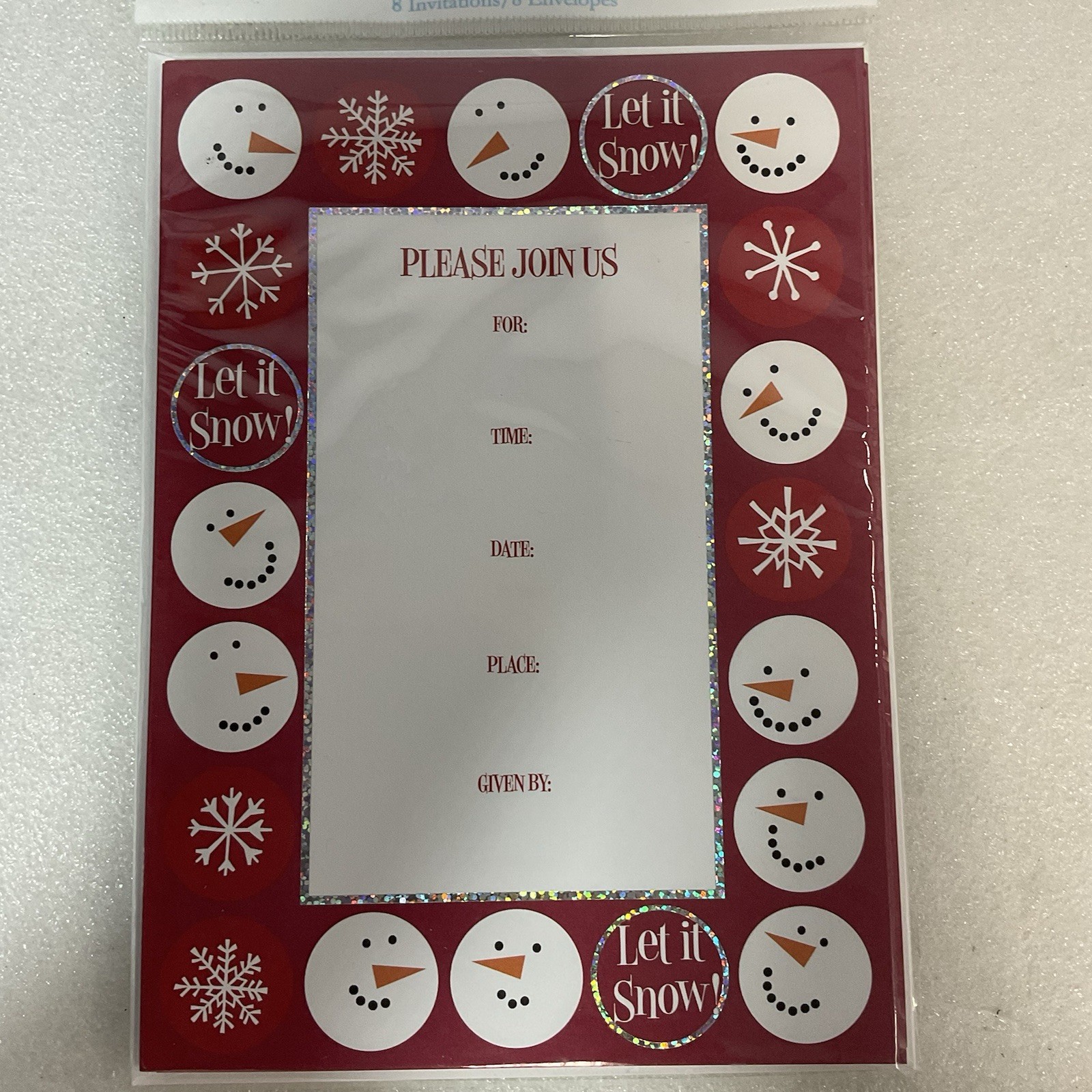 M. Middleton Let It Snow Snowman Invitations Set – 8 Cards & Envelopes - Image 5