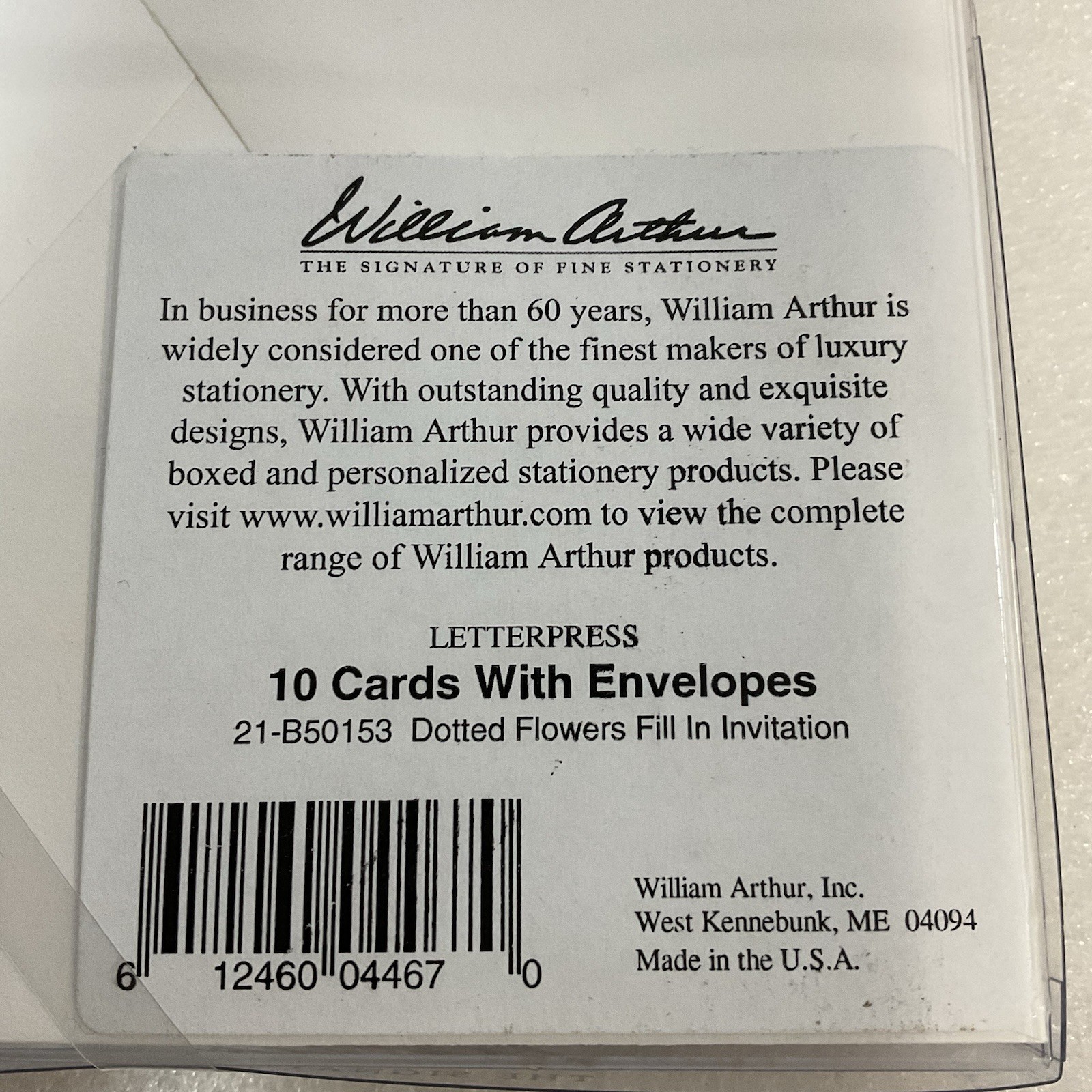 William Arthur Please Join Us Letterpress Invitations 10 Cards w/ Envelopes - Image 3
