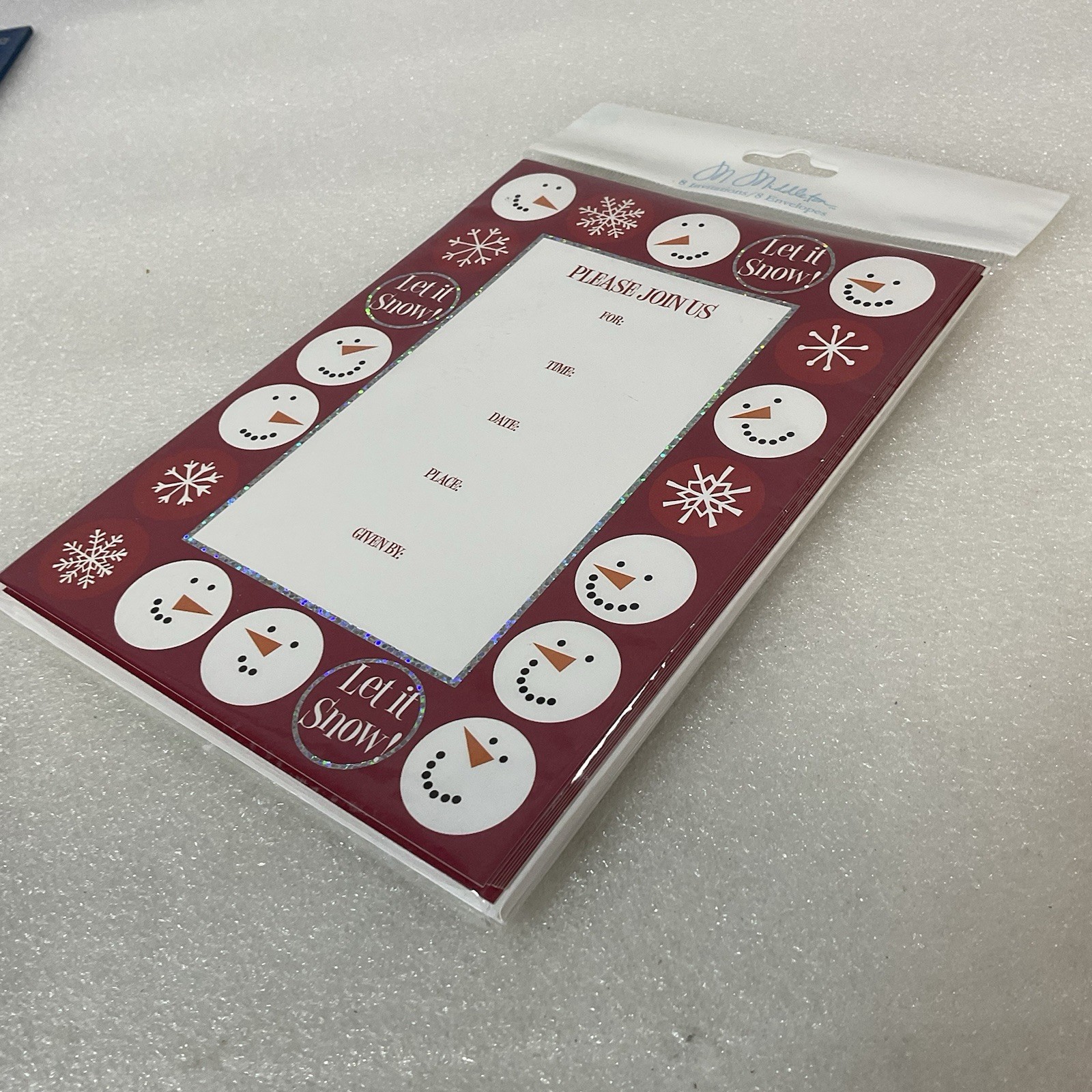 M. Middleton Let It Snow Snowman Invitations Set – 8 Cards & Envelopes - Image 9